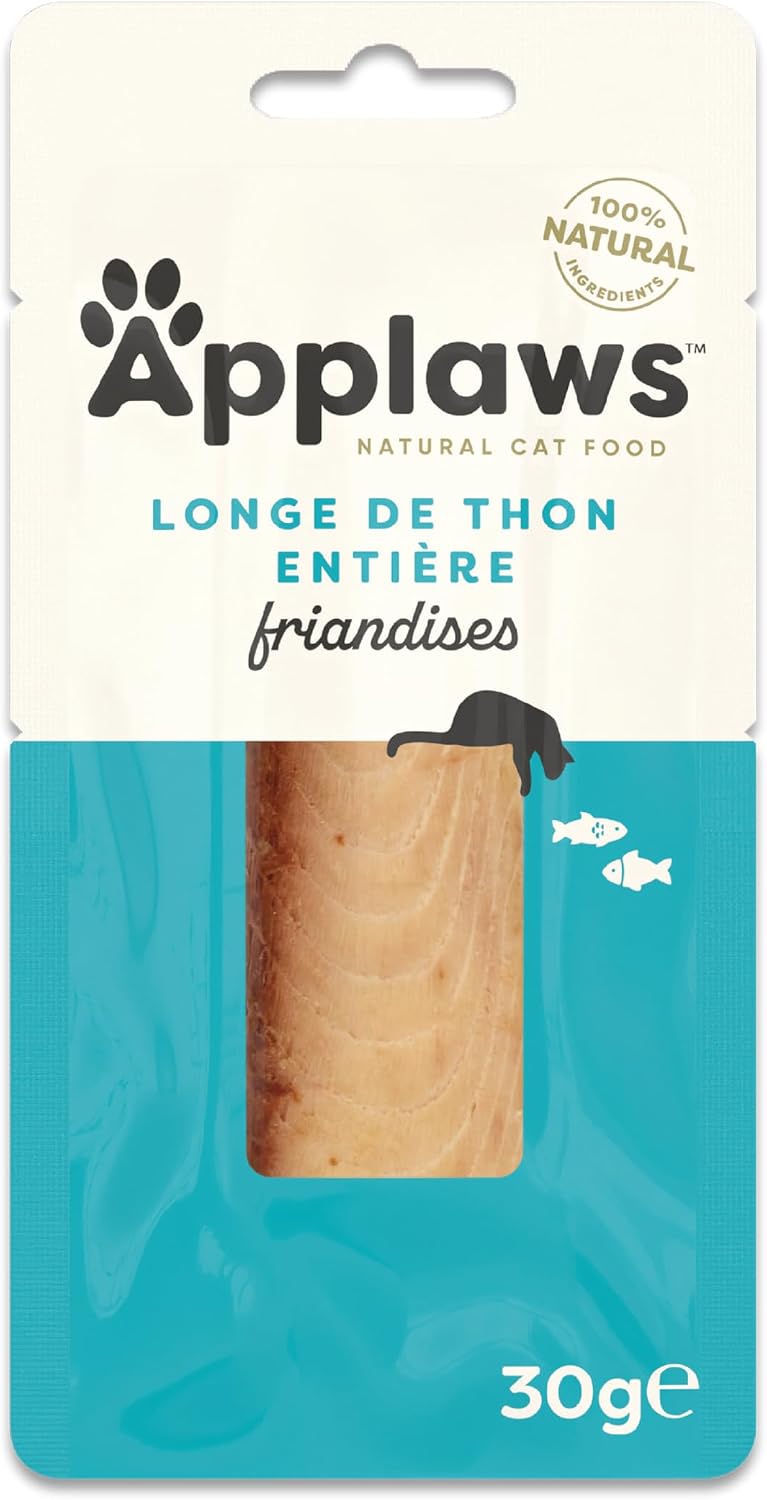 Applaws: Friandise naturelle 100% thon entier pour chatons et chats – lot de 12 sachets de 30 g
