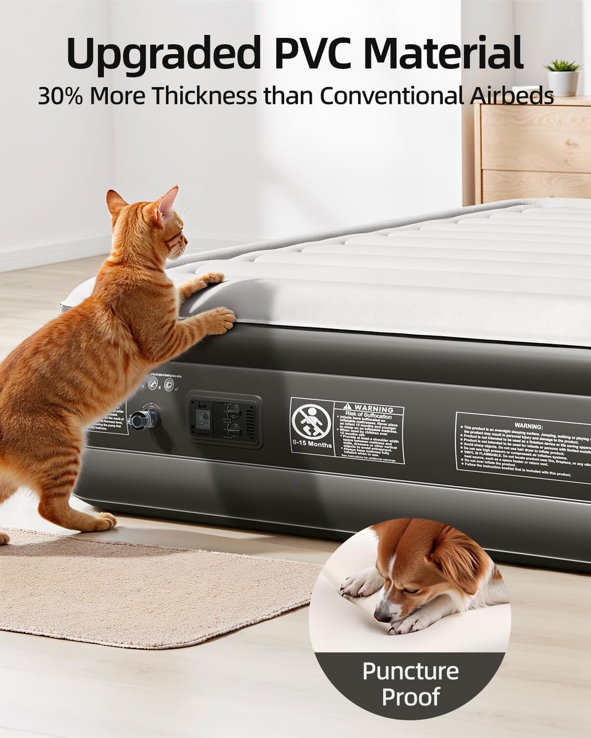 Thumbnail 4 de CHILLSUN 2026 Upgraded Full Air Mattress with Built-In Pump (18" Raised)