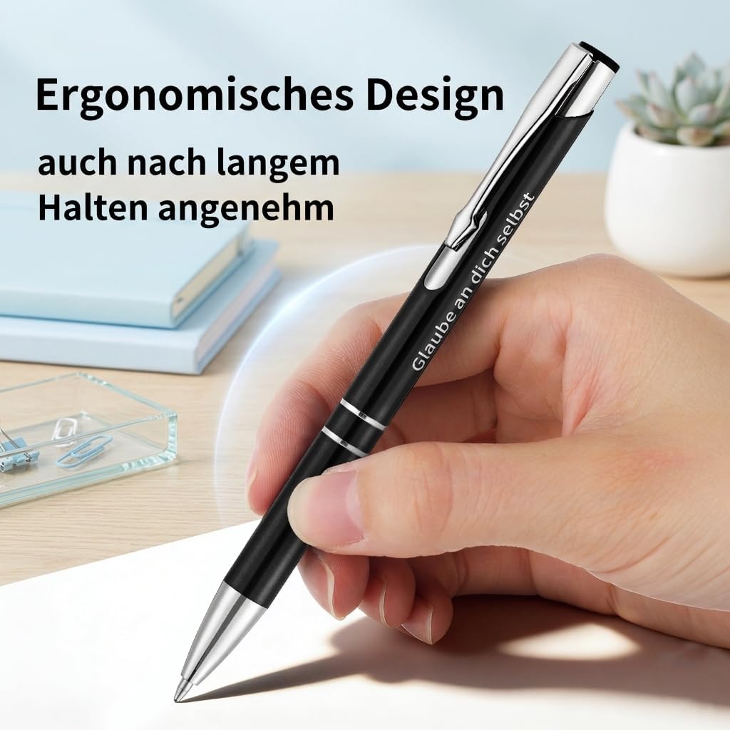 Detalle de kander Kugelschreiber-Set (12 Stück) mit schwarzer Drucktinte und Motiv-Sprüchen