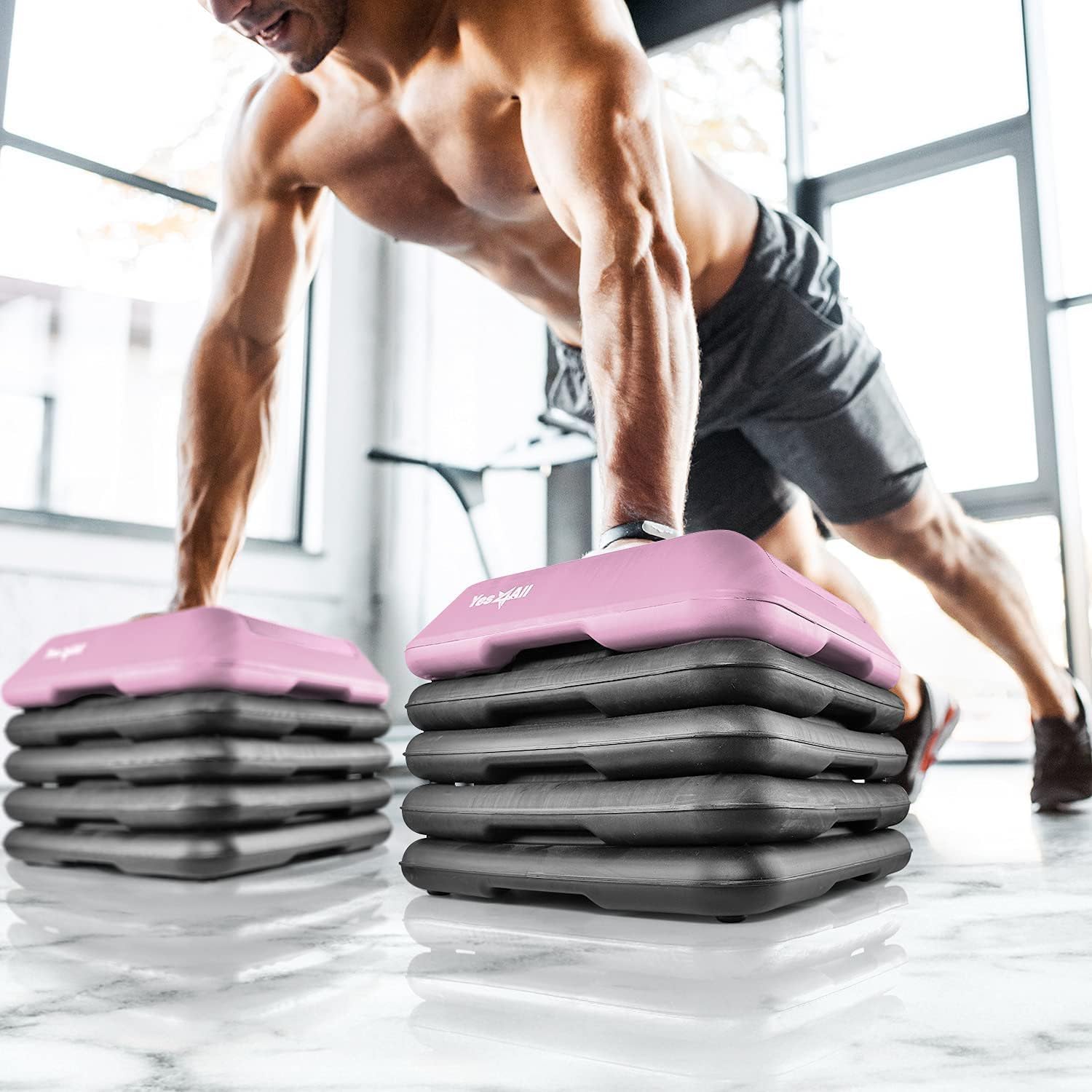 Detalle 2 de Yes4All High Step Platform & Stackable Risers — Adjustable 2–12 Inch Height for Cardio & Aerobic Workouts