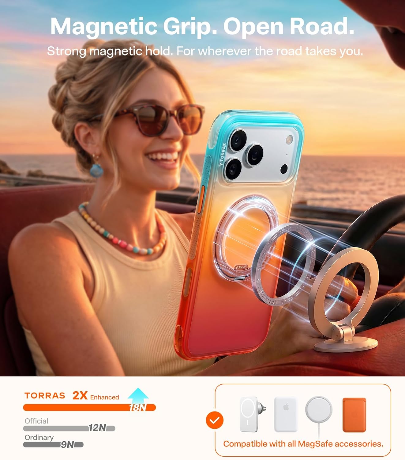 Thumbnail 3 de TORRAS O3 Air Case for iPhone 17 Pro Max with 360 Magnetic Stand