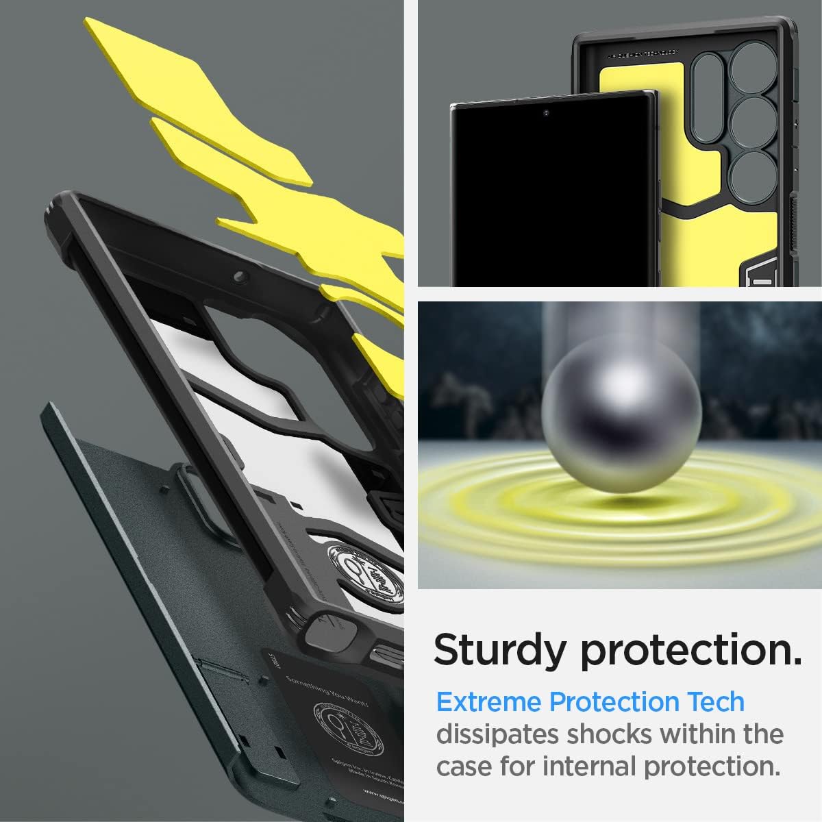 Detalle de Spigen Tough Armor Hülle für Samsung Galaxy S23 Ultra 5G – Abyss Green