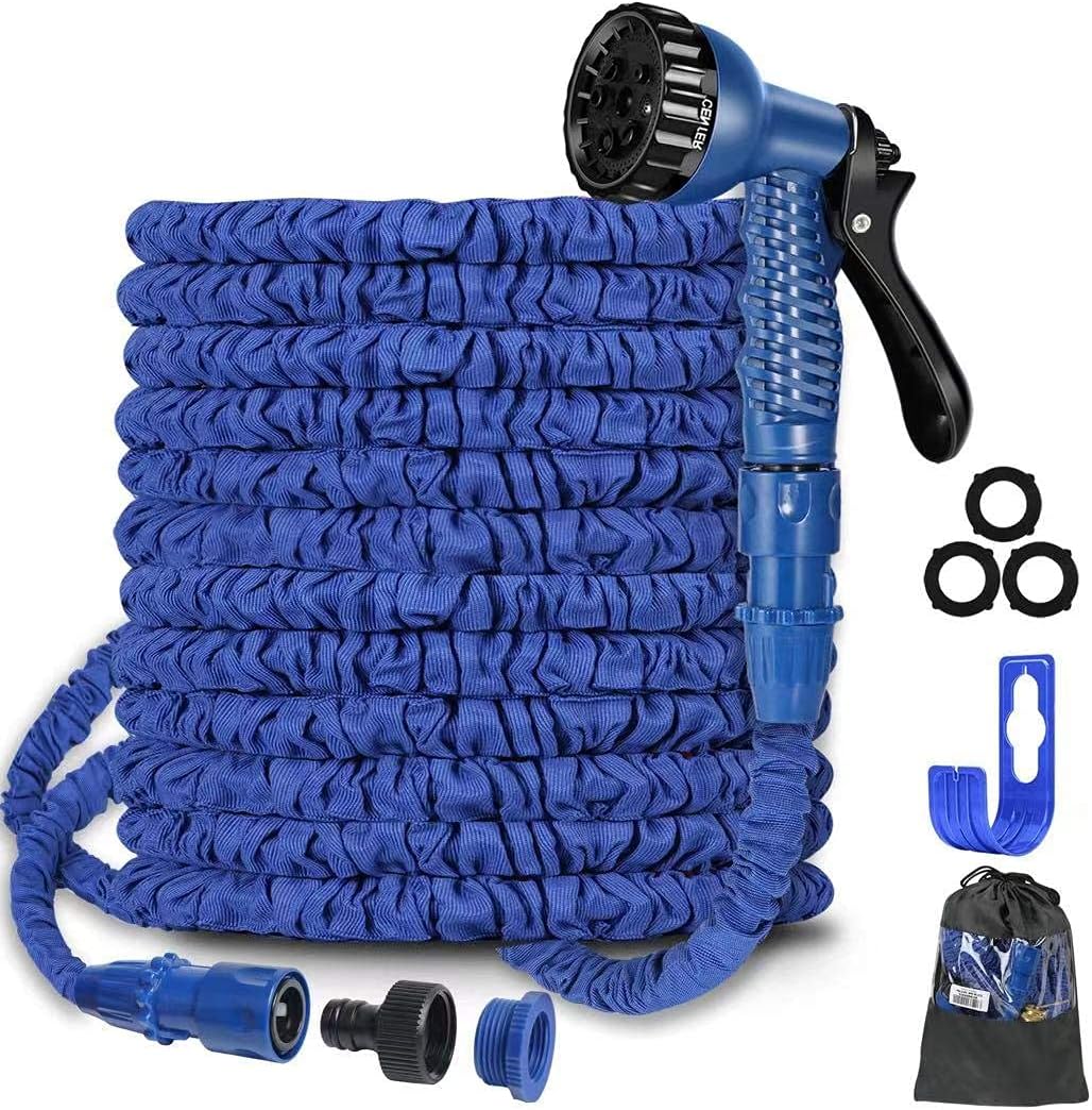 Detalle de BABADU 100FT Expandable Garden Hose Pipe with 7-Function Nozzle