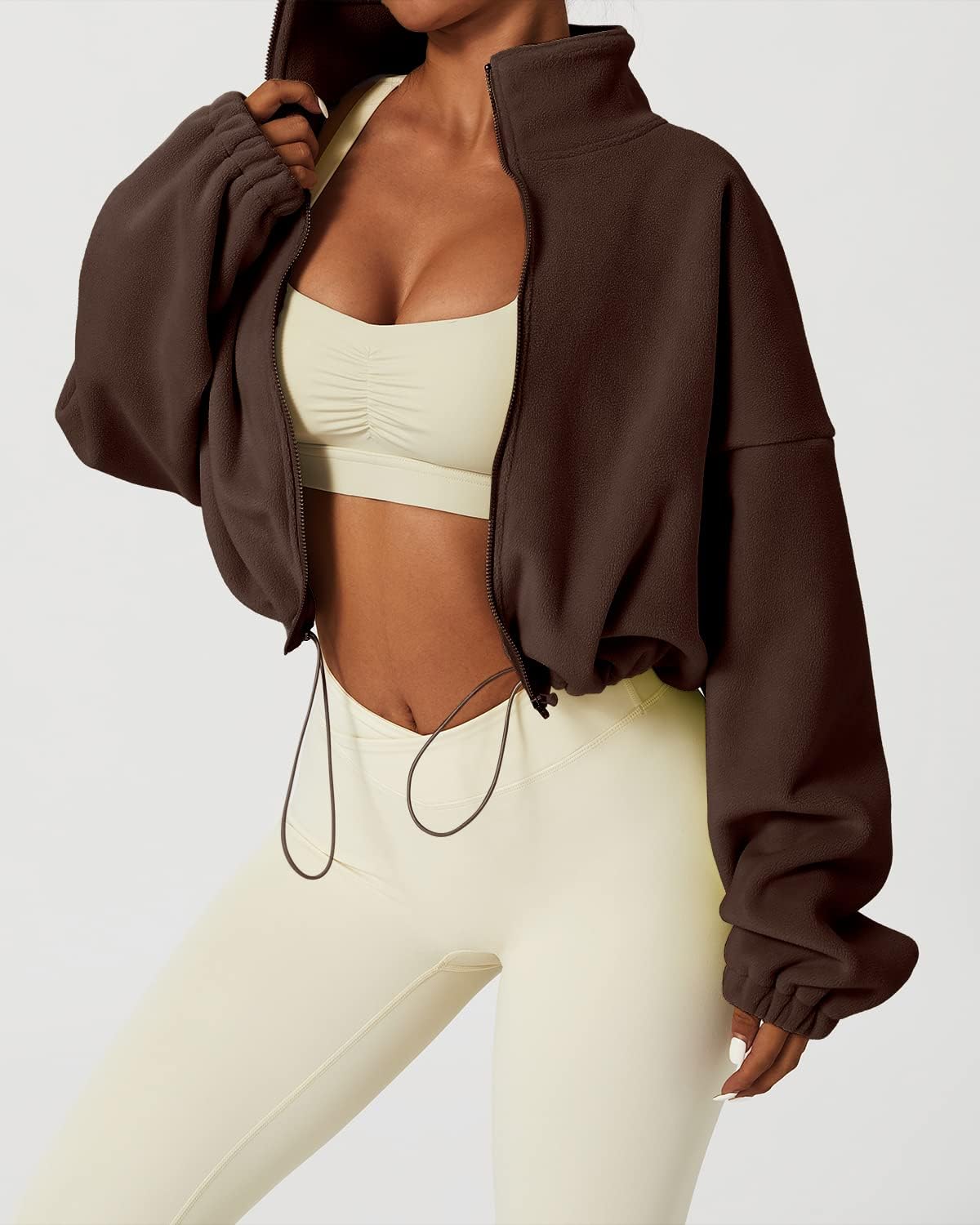 Thumbnail 1 de QINSEN Full Zip Fleece Crop Jacket 20