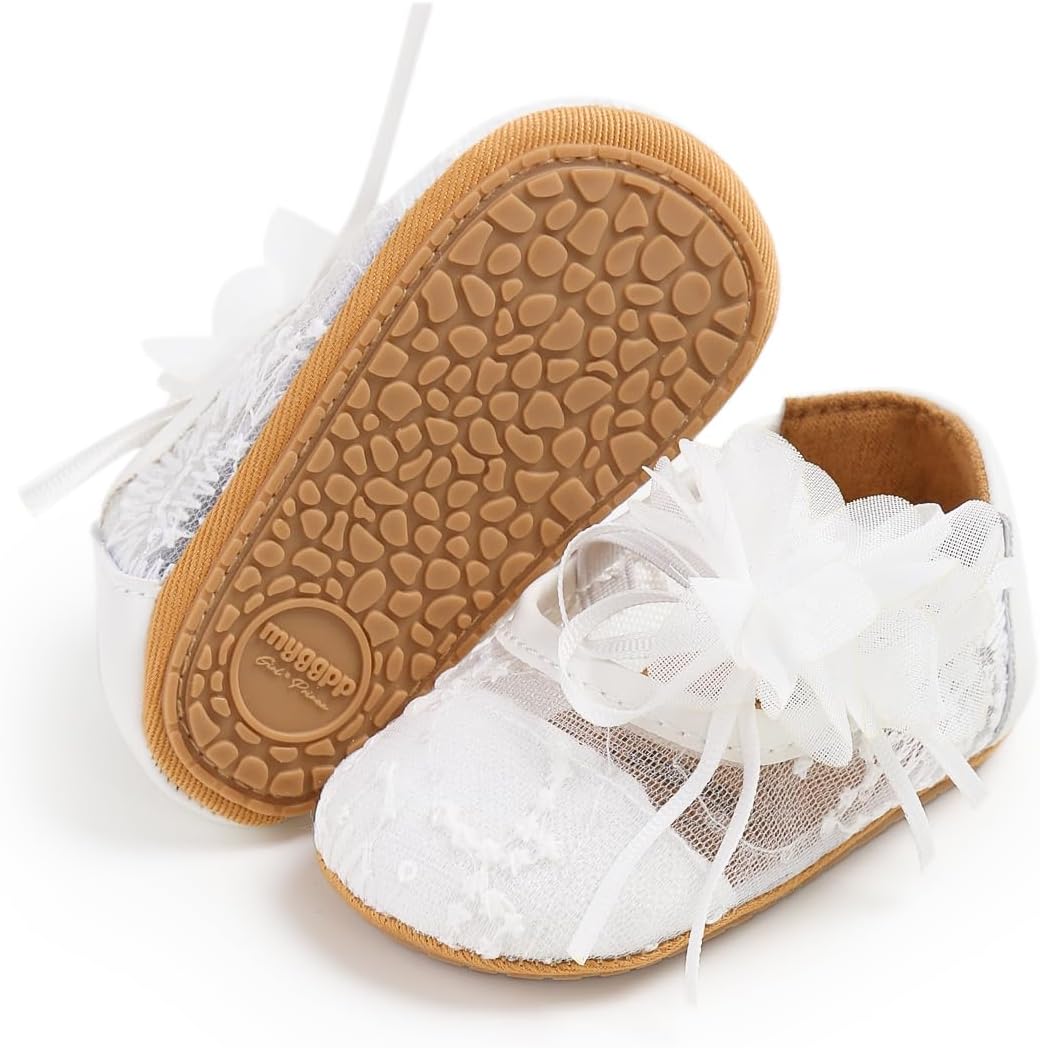 Detalle 2 de RVROVIC baby girl moccasins & princess sparkly soft-sole prewalker shoes (mary jane style)