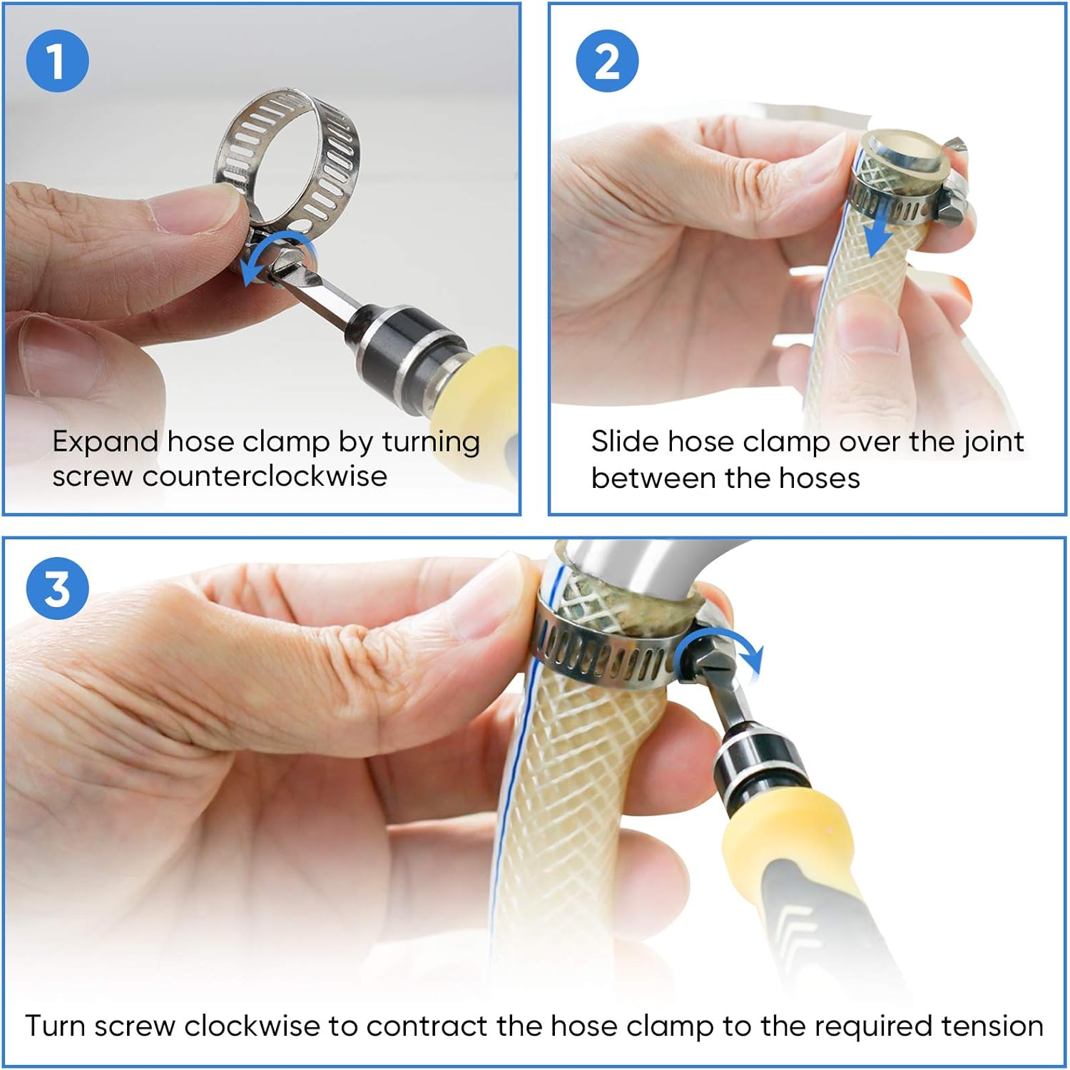 Detalle 2 de TICONN 40PCS Hose Clamp Set 1/4"–1-1/8" for Plumbing