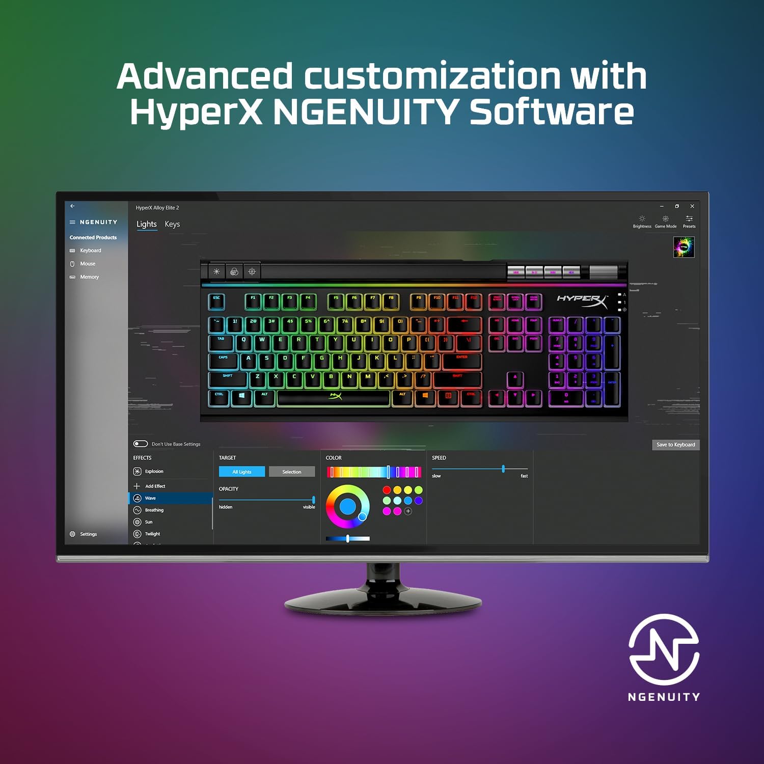 Thumbnail 6 de HyperX Alloy Elite 2 – mechanische Gaming-Tastatur mit HyperX Red Linear Switch & Pudding Keycaps