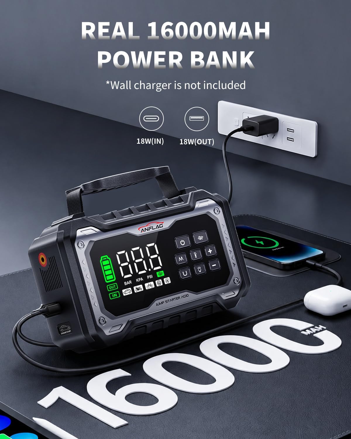Detalle 1 de Car Battery Jump Starter 8000A
