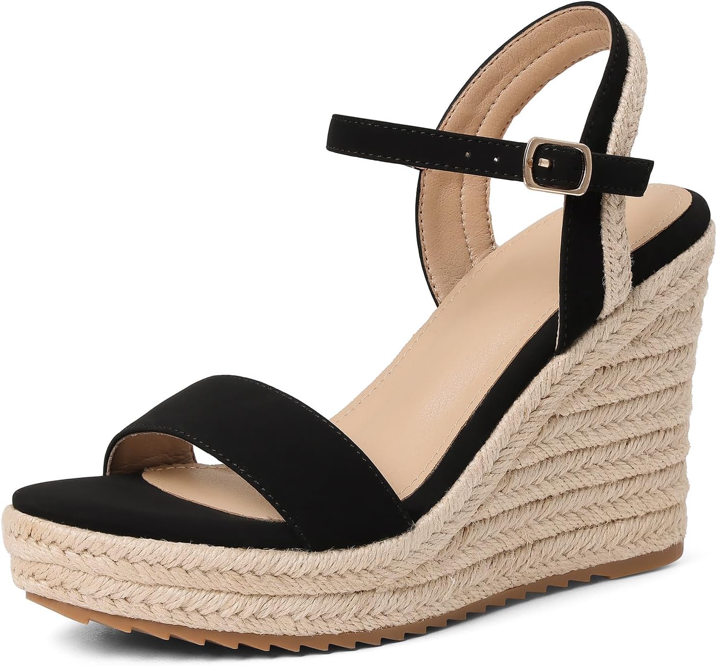 Detalle de mikarka Women's Espadrille Wedge Sandals: Ankle Strap Platform Open Toe Wedges