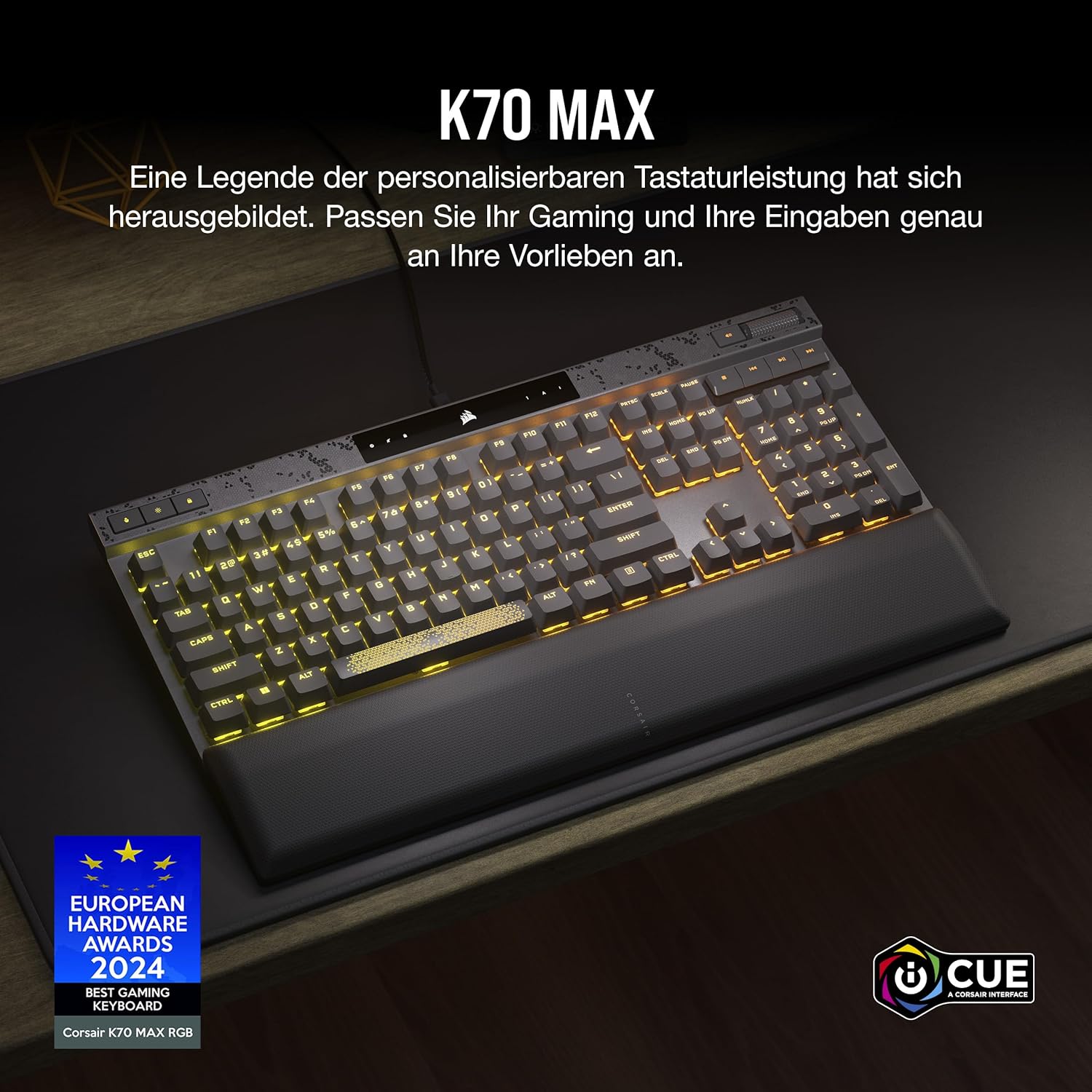 Detalle 2 de CORSAIR K70 MAX RGB mechanische Gaming‑Tastatur ⌨