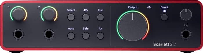 Detalle de Focusrite Scarlett4-Studio – 4‑Eingänge Audio-Interface für gleichzeitige Aufnahmen