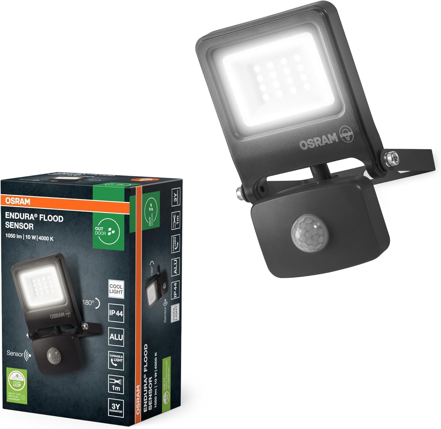 Thumbnail 4 de OSRAM Proiettore LED ENDURA FLOOD PC 10W con sensore, 4000K, 1000 lumen, IP44