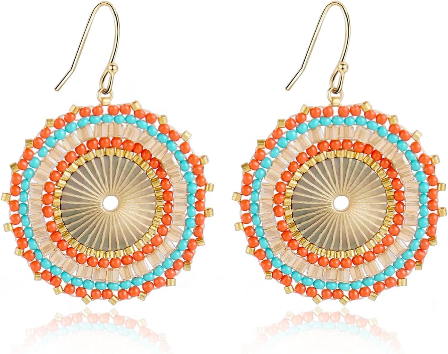 Thumbnail 6 de Bunte Perlenohrringe – handgefertigte Boho-Creolen aus böhmischen Perlen für Sommer & Strand