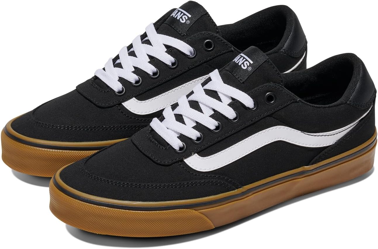 Detalle de Vans Homme Brooklyn LS Zapatilla Black and Gum (42 EU) – Zapatillas de lona estilo atemporal