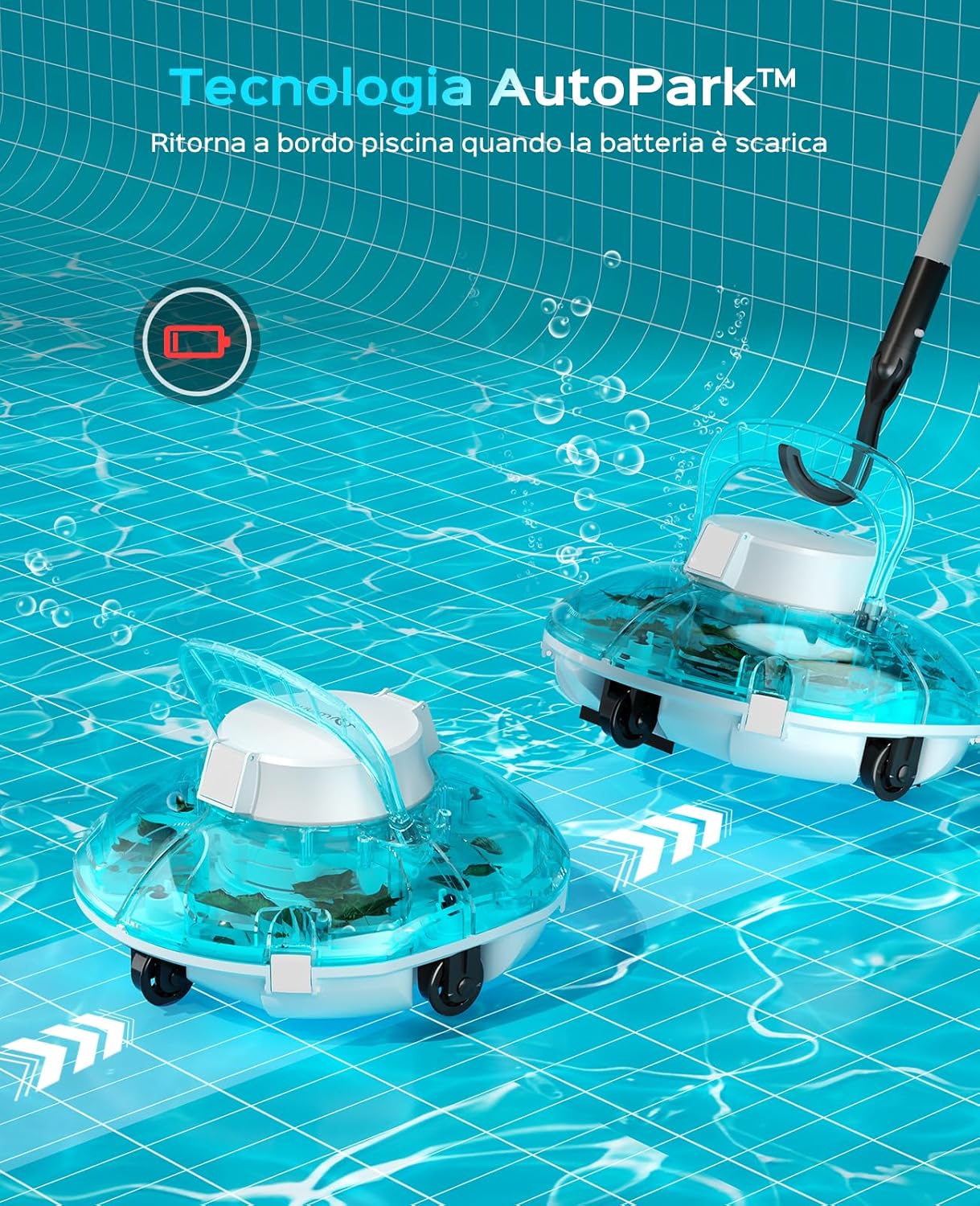 Detalle 2 de WINNY POOL CLEANER Winny 200P: Robot Piscina Senza Fili per Piscine Fuori Terra