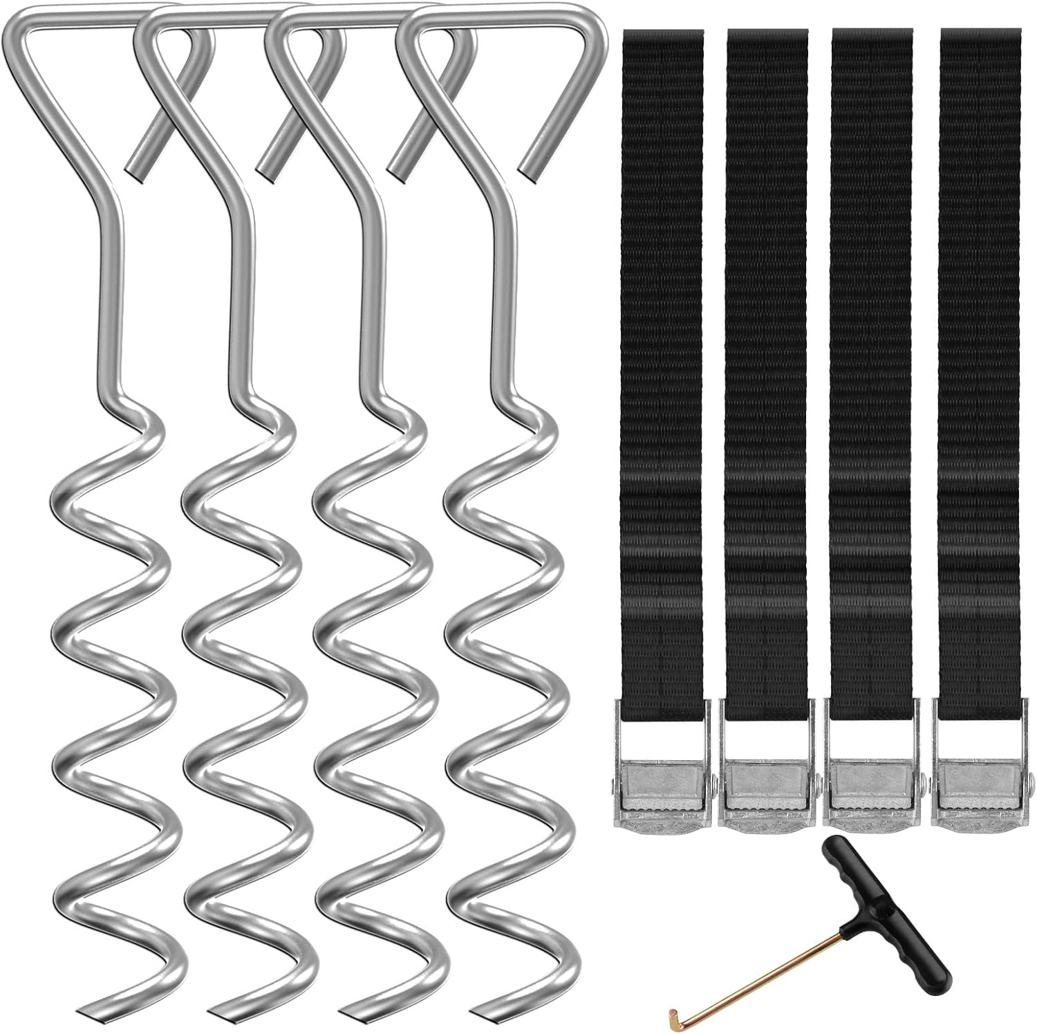 Thumbnail 6 de synoratory Heavy Duty Trampoline Stakes Anchors: Galvanised Steel Ground Anchors for 10–15ft Trampolines