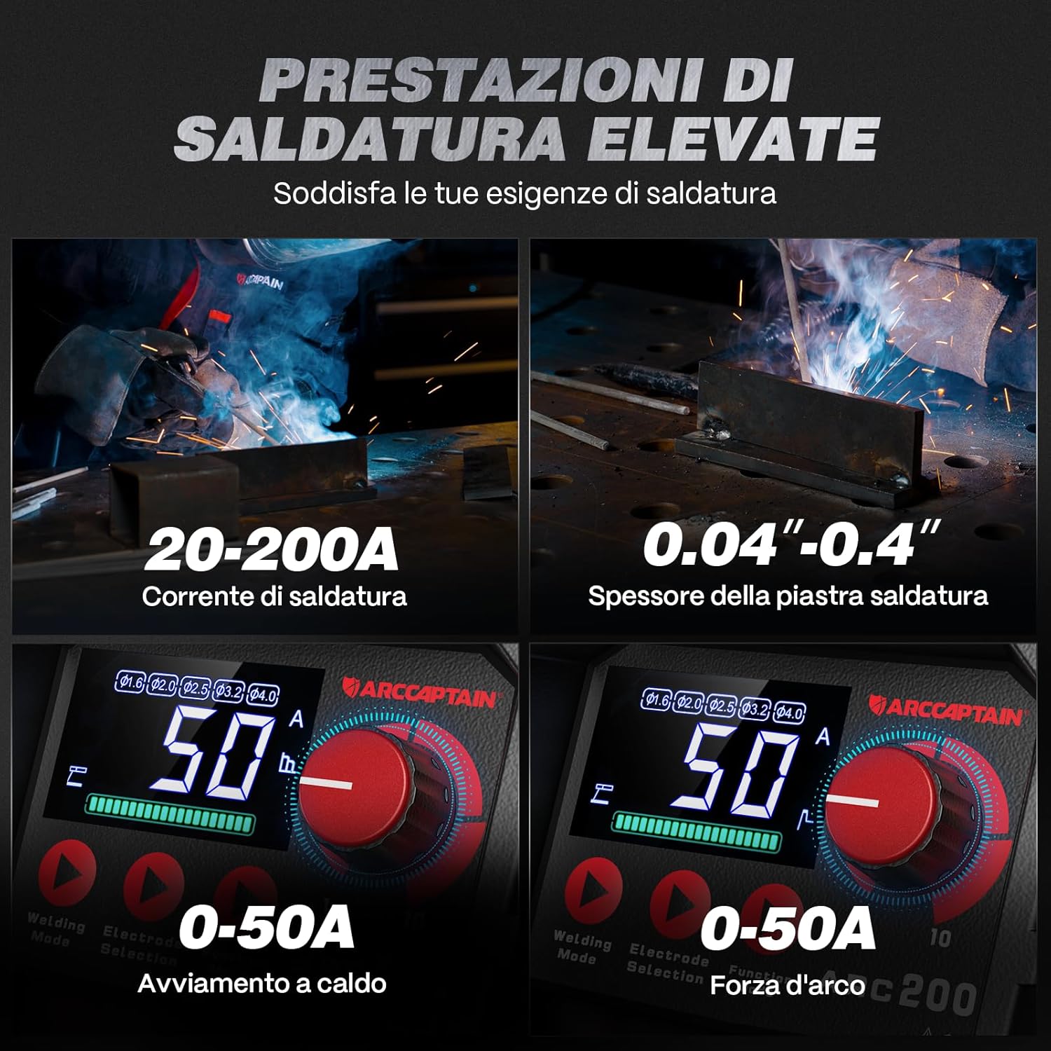 Thumbnail 2 de ARCCAPTAIN ARC 200A Saldatrice MMA 200 A