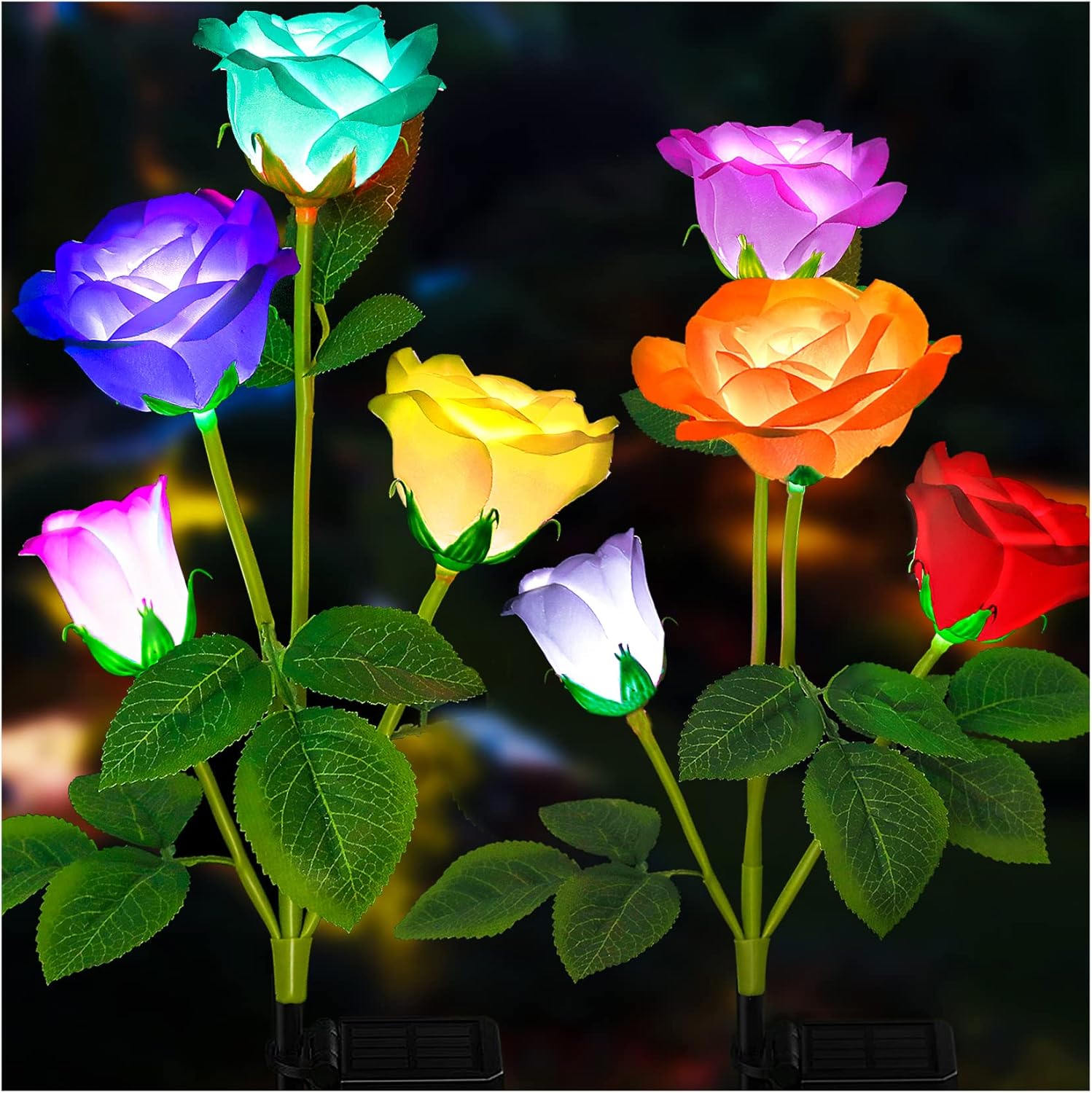 Detalle de Solar rose garden lights 4 pack