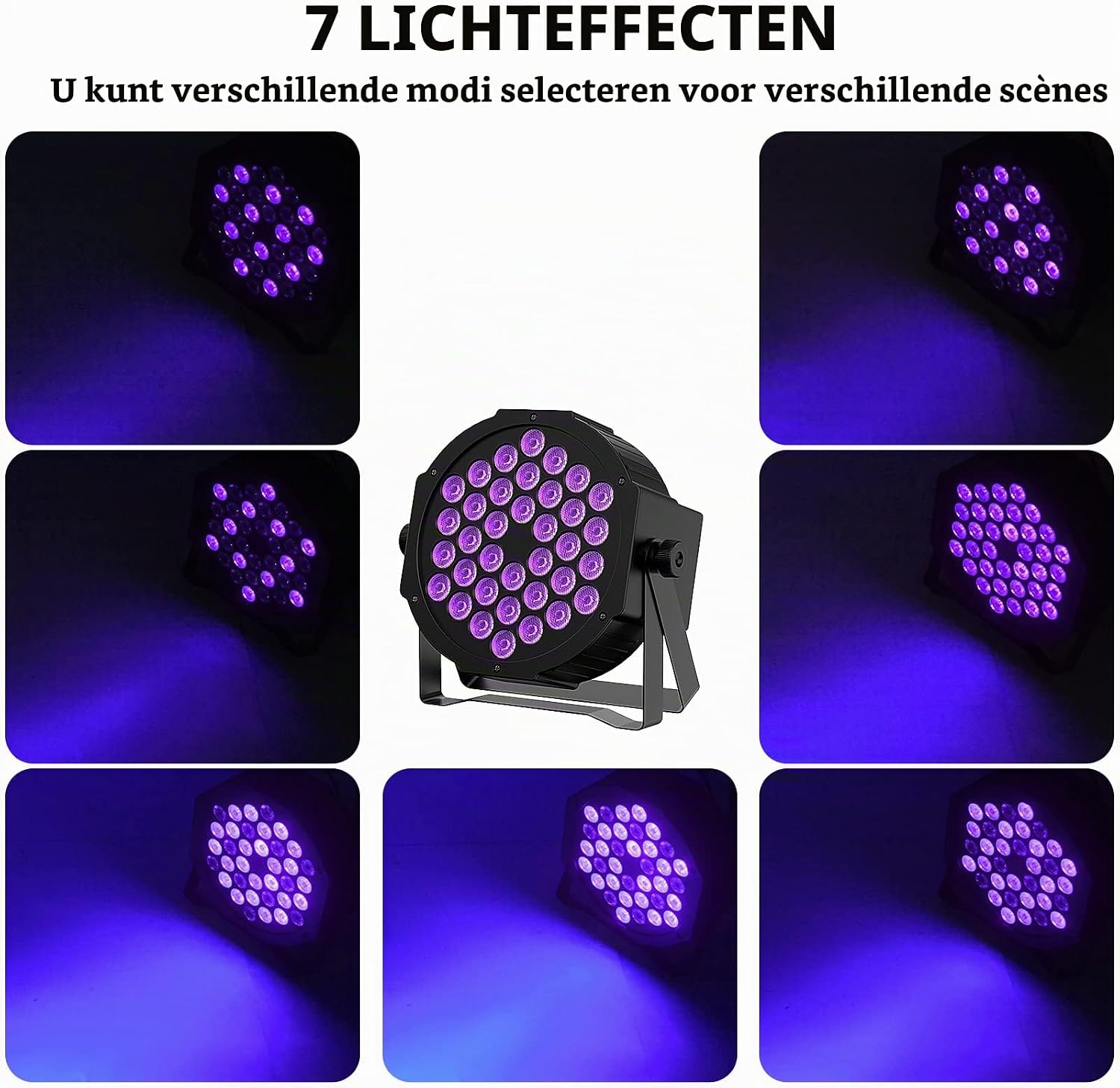 Thumbnail 2 de Nitehop 36V Par light-001 blacklightspot met 36 leds en 7 lichteffecten