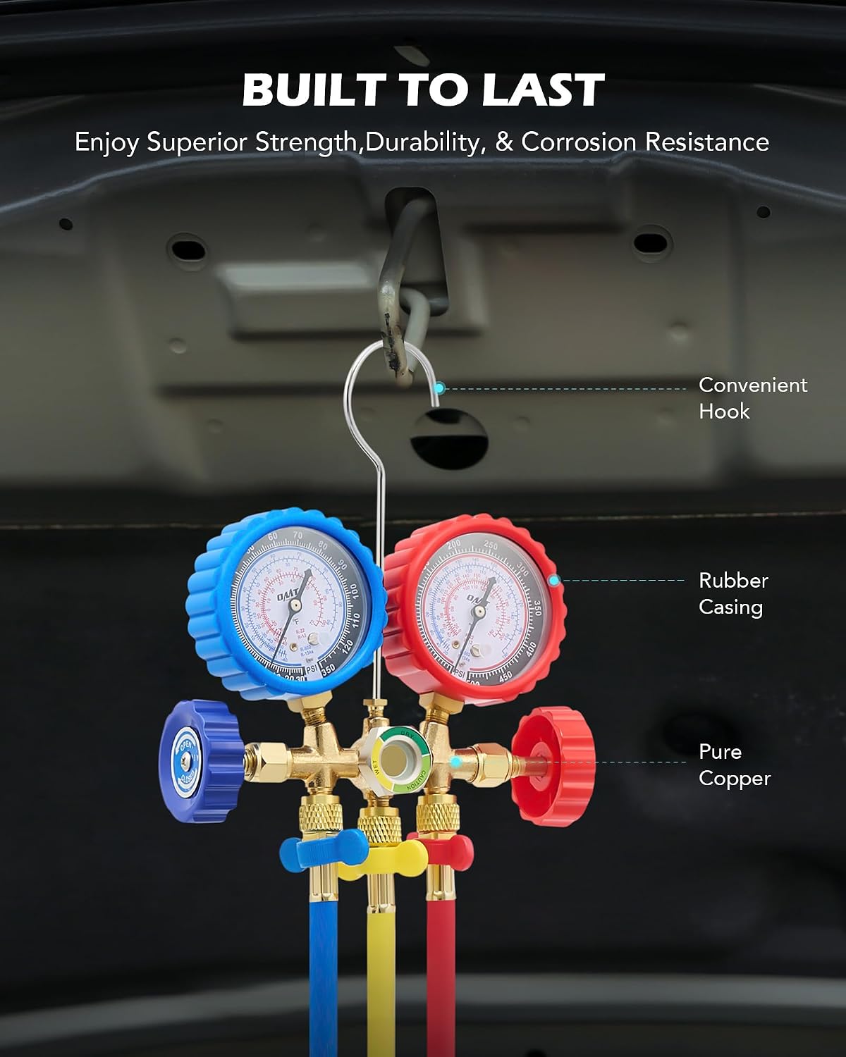 Thumbnail 6 de Orion Motor Tech AC Gauges: 3-Way Manifold with R134a/R12/R502 Compatibility