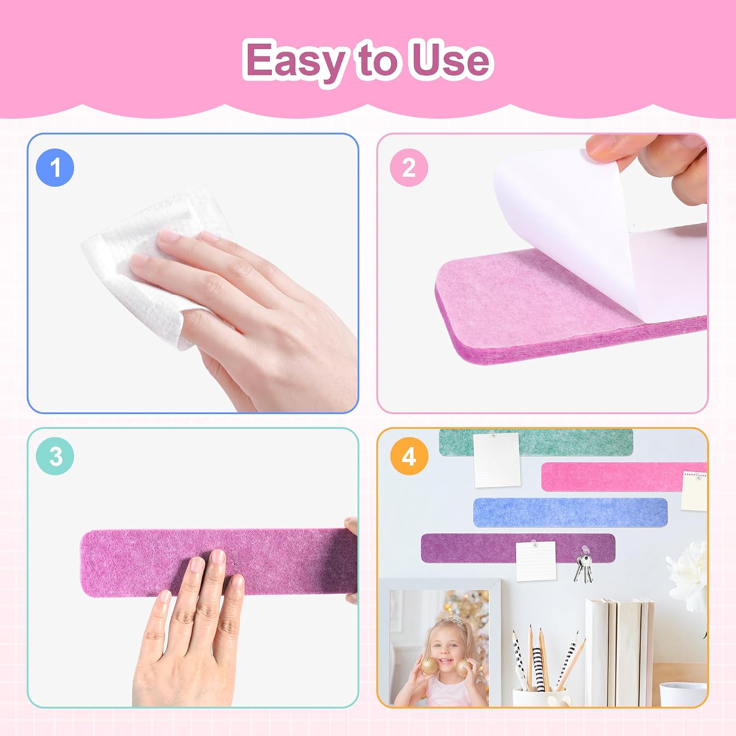 Detalle 2 de JIANTA Felt Bulletin Board Strips, 13" x 2