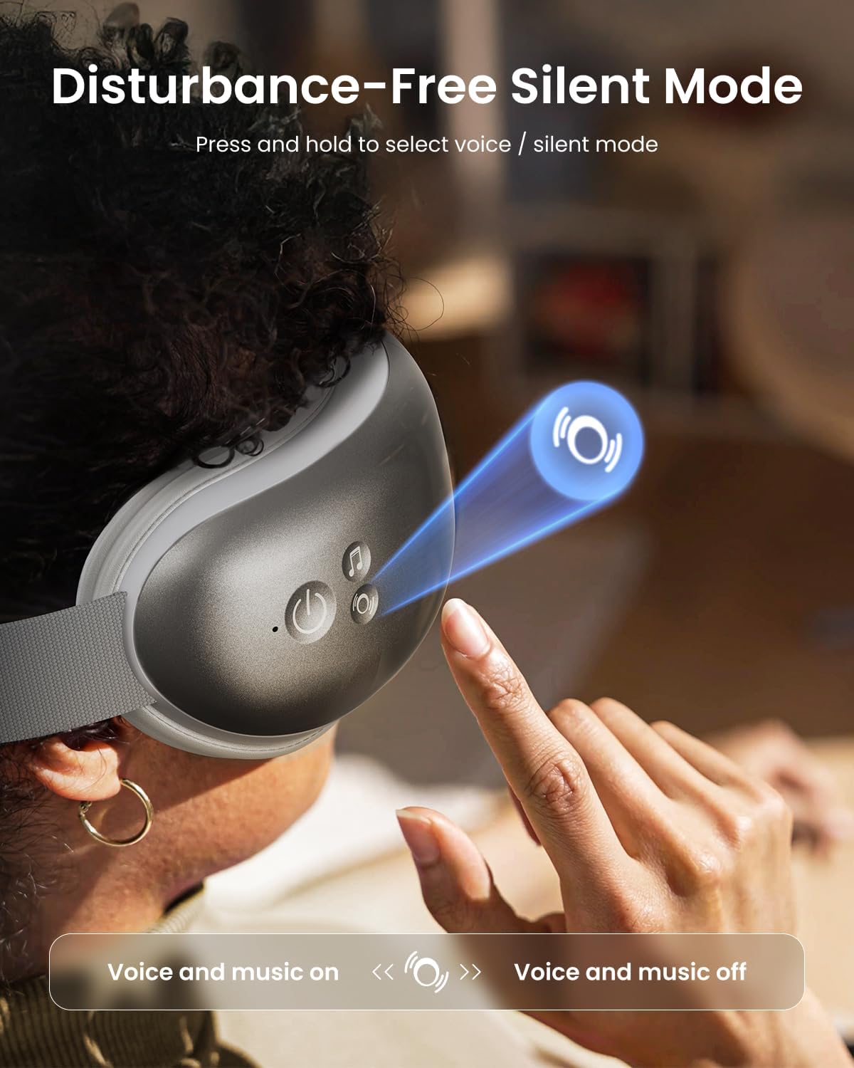 Detalle 2 de RENPHO Eyeris 1 Eye Massager with Heat, Vibration & Bluetooth Music