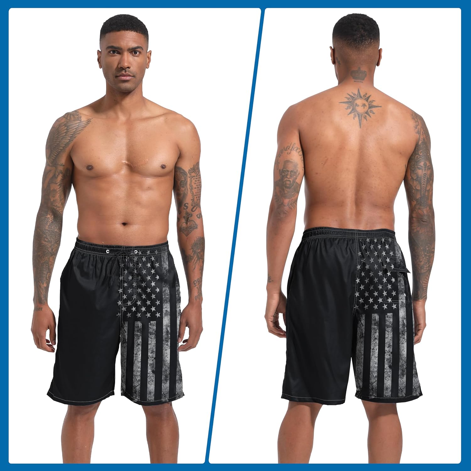 Detalle 2 de FT FENTENG 9" Big & Tall 2-in-1 Swim Trunks with Compression Liner