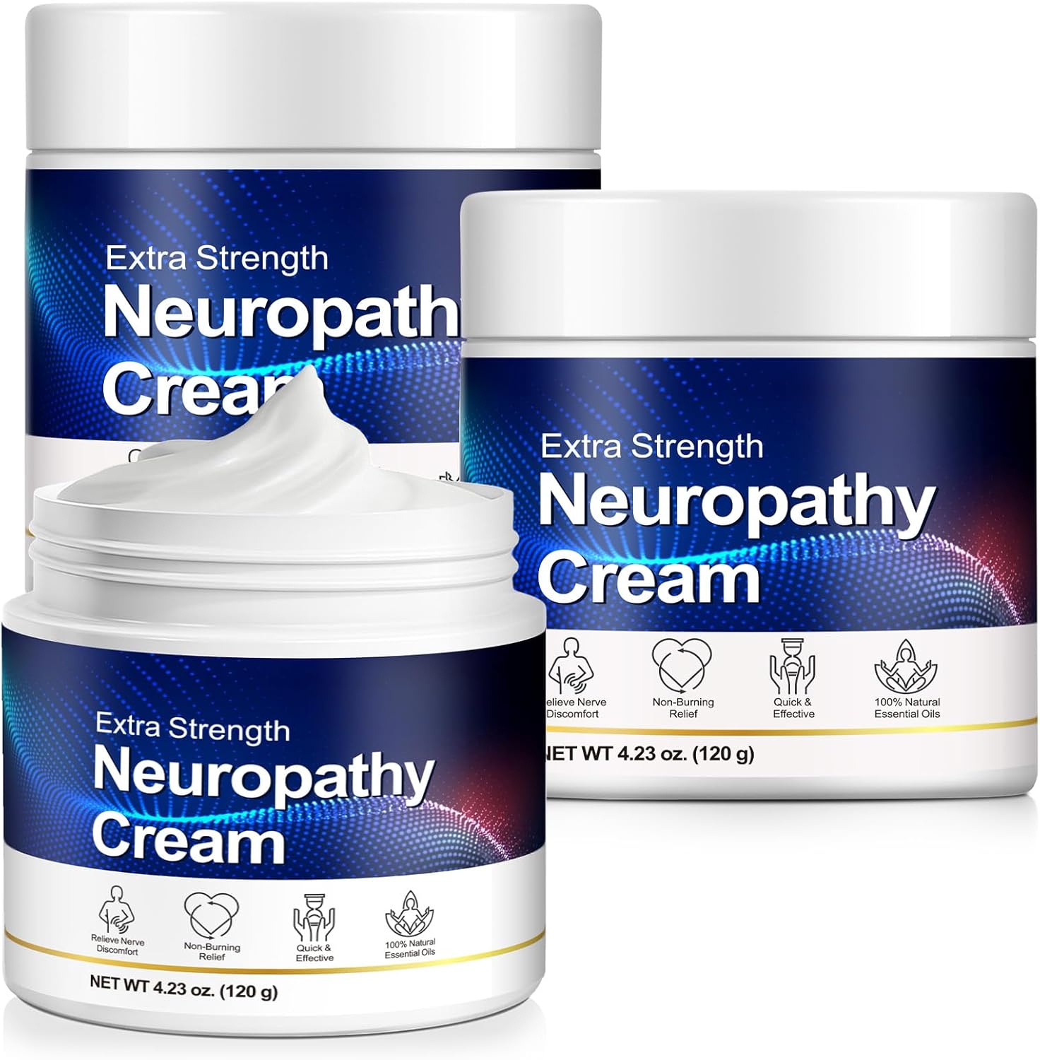 Crème pour neuropathie des pieds – Lot de 2 x 240 g, Arnica et Aloe Vera