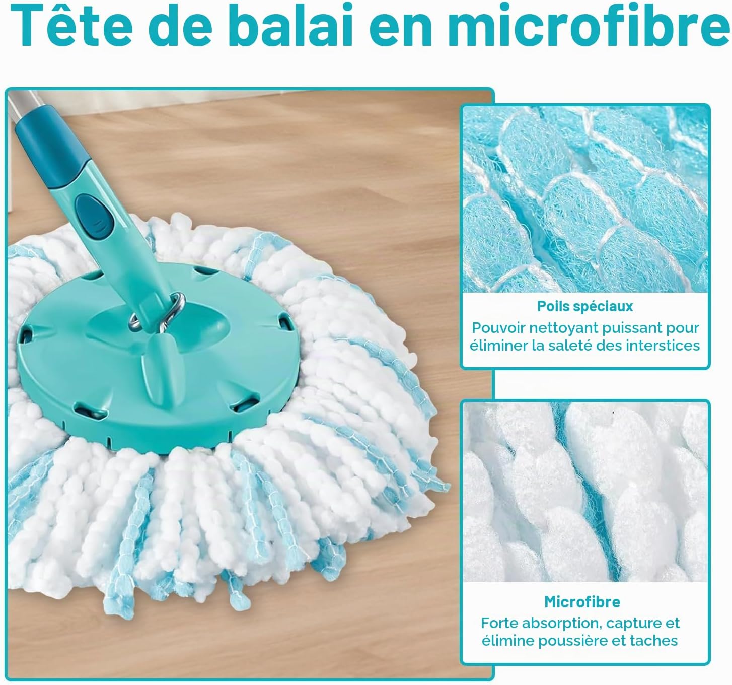 Detalle de ACOMTUO KN-027 set van 6 microvezel-dweilkoppen voor Leifheit Twist