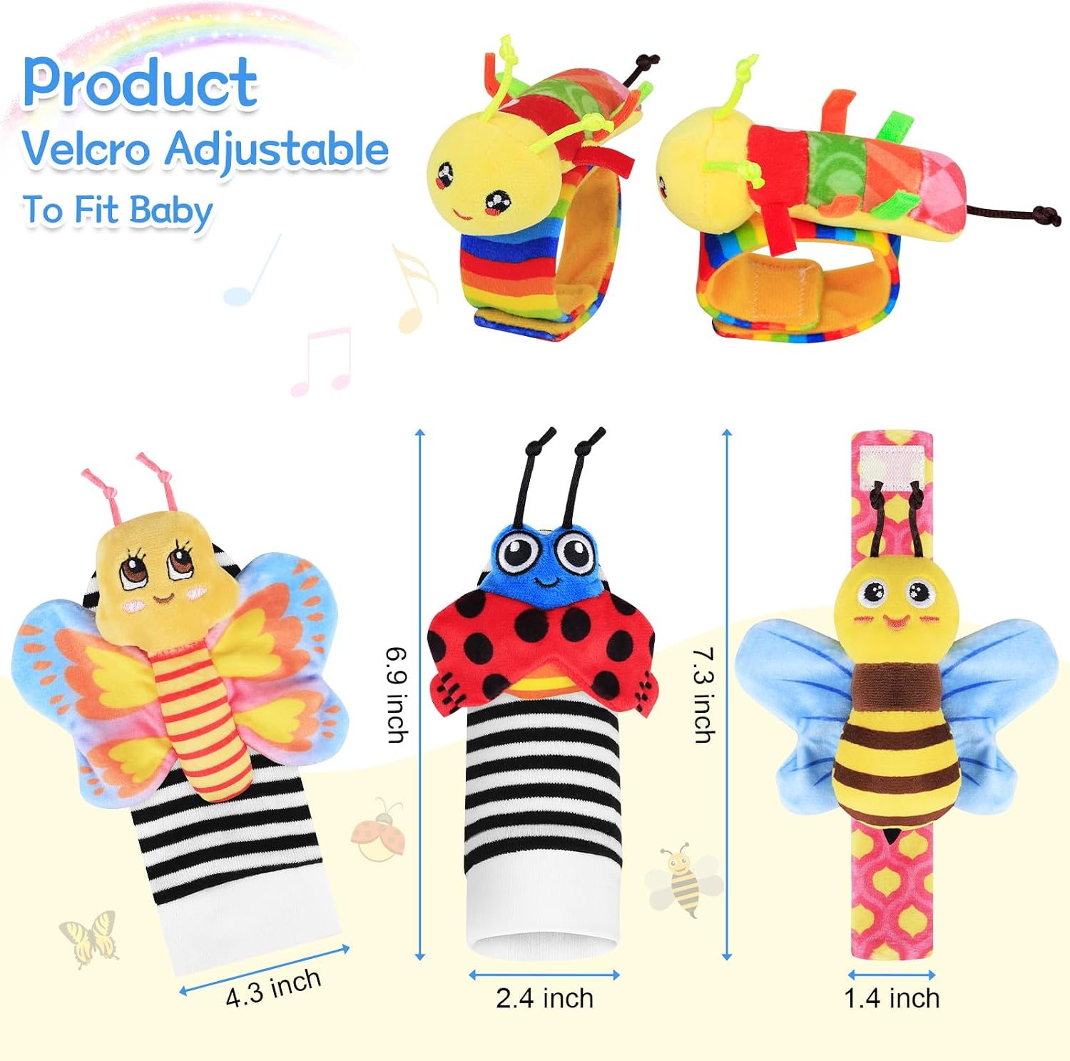 Detalle de Baby wrist and ankle rattles 0-6 months