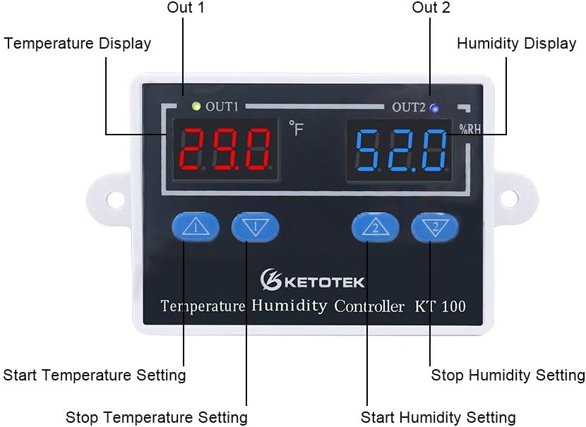 Thumbnail 4 de KETOTEK Termostato umidostato digitale 220V per ambiente 🌡