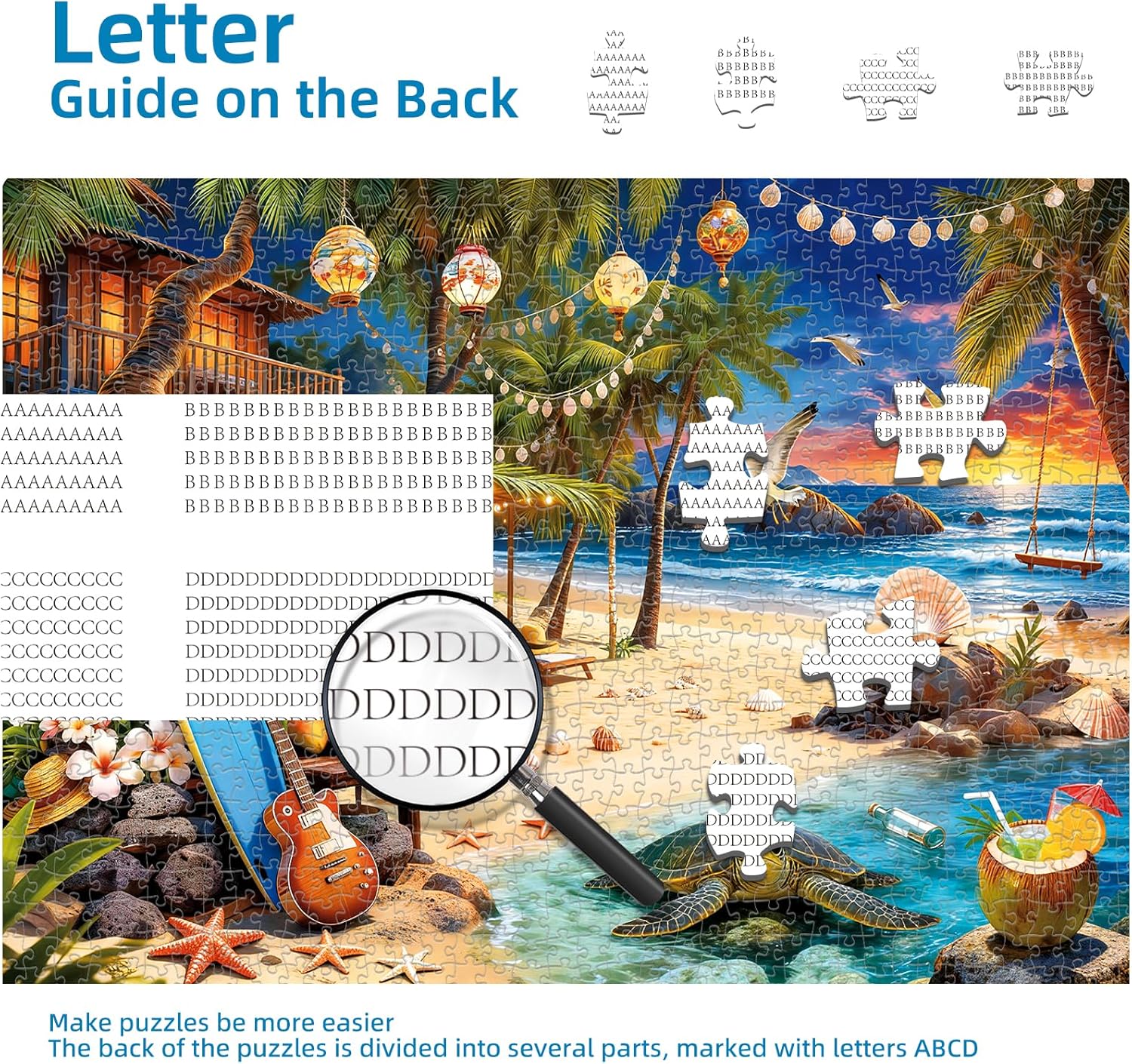 Detalle de Beach House Puzzles for Adults: 1000-Piece Beach Sunset Jigsaw