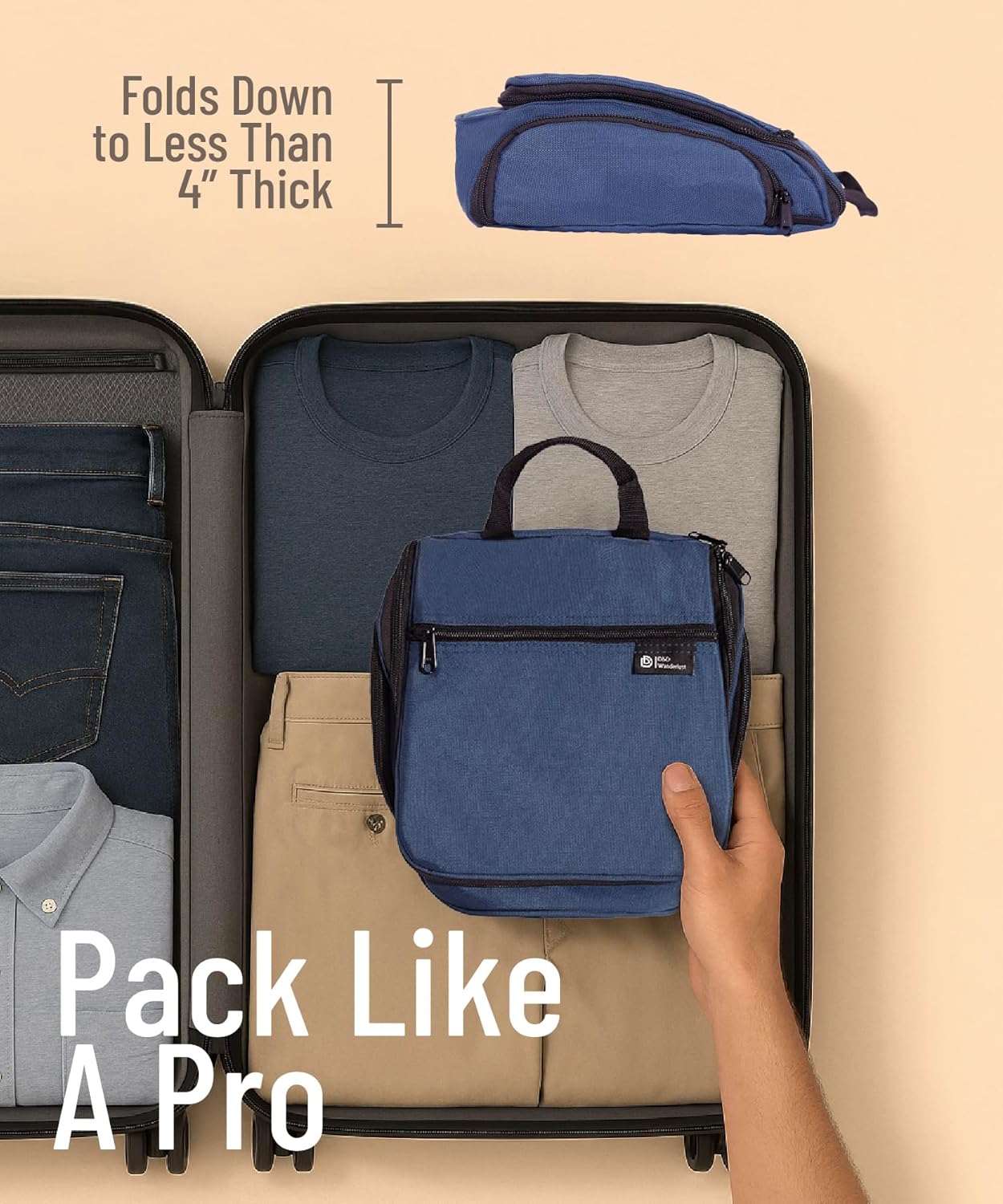 Thumbnail 6 de D&D Hanging Travel Toiletry Bag for Men and Women – Large Organiser Kit with 10 Compartments, YKK Zippers & Water-Resistant Fabric