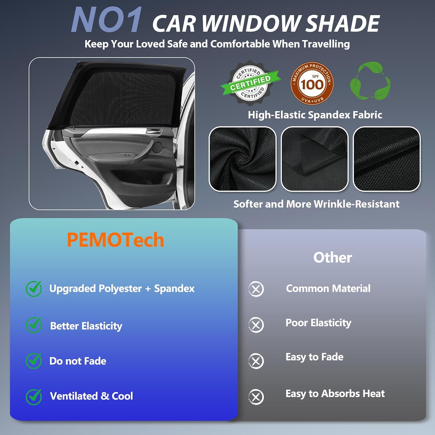Thumbnail 2 de PEMOTech Sonnenschutz Auto Baby 58,9–101,1 cm