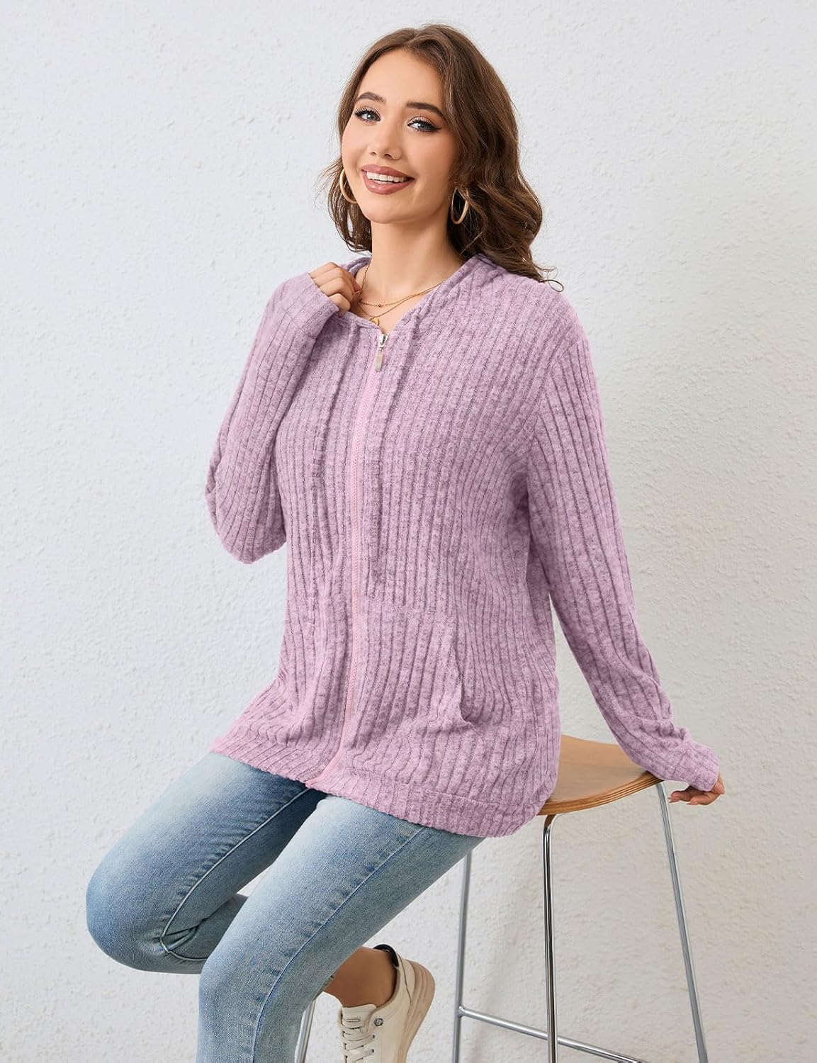 Thumbnail 4 de Flikity Women's Cardigans Zip Up Hoodie with Large Pockets – Lightweight Casual Jacket (M-XXL)