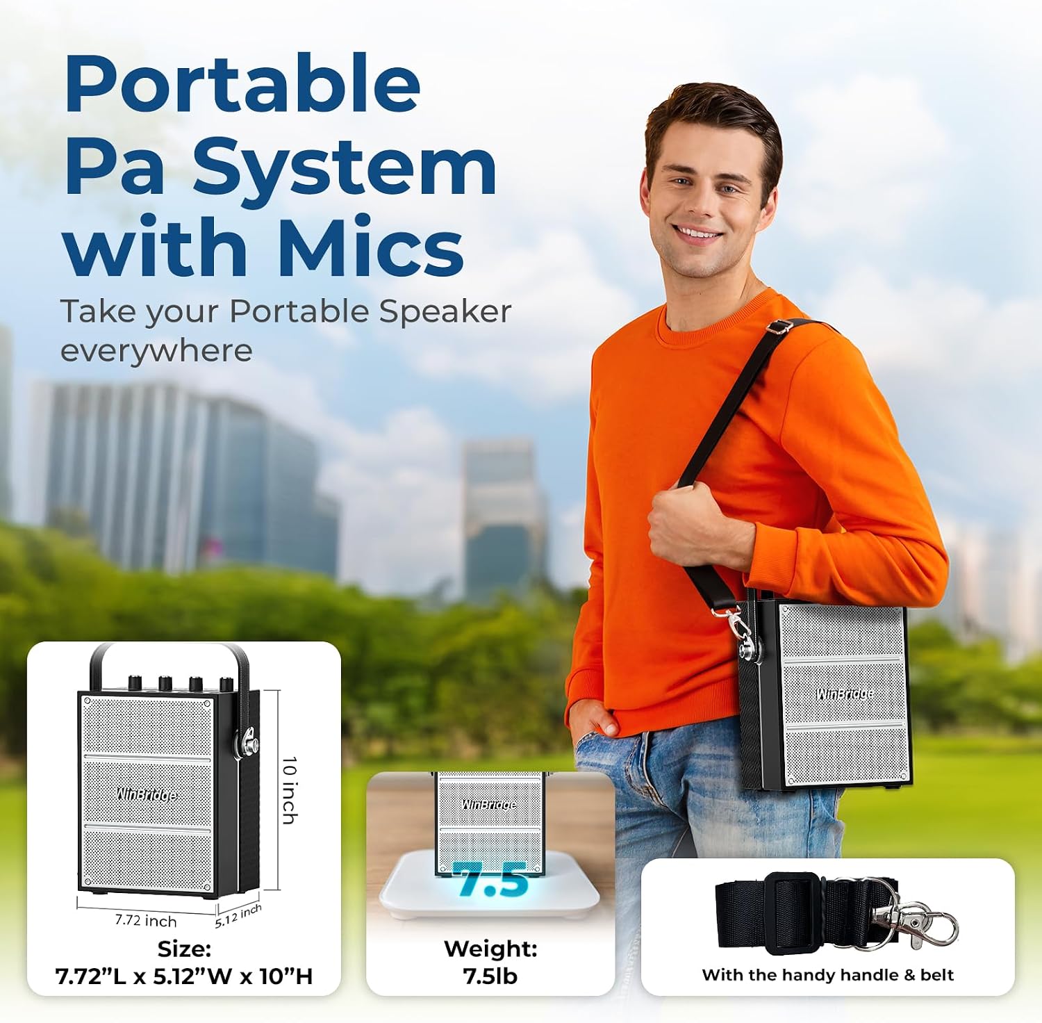 Detalle 1 de ResponseBridge S99 100W Portable PA System with Two Wireless Microphones