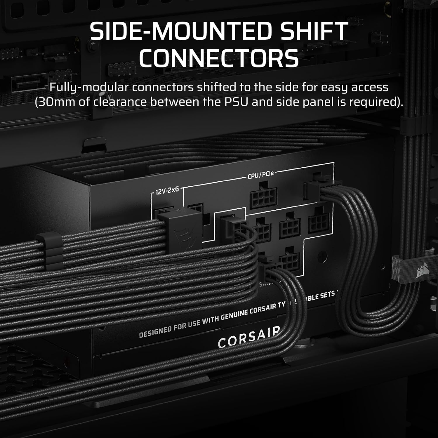 Detalle de CORSAIR RM1000x SHIFT (2025) Fully Modular ATX Power Supply