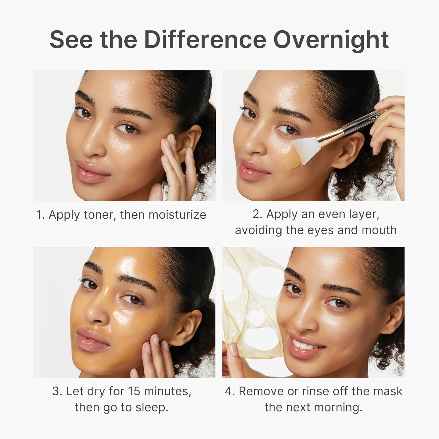 Detalle de Medicube Turmeric Overnight Wrapping Peel-Off Maske – Kurkuma-Nachtmaske für Glass Skin über Nacht