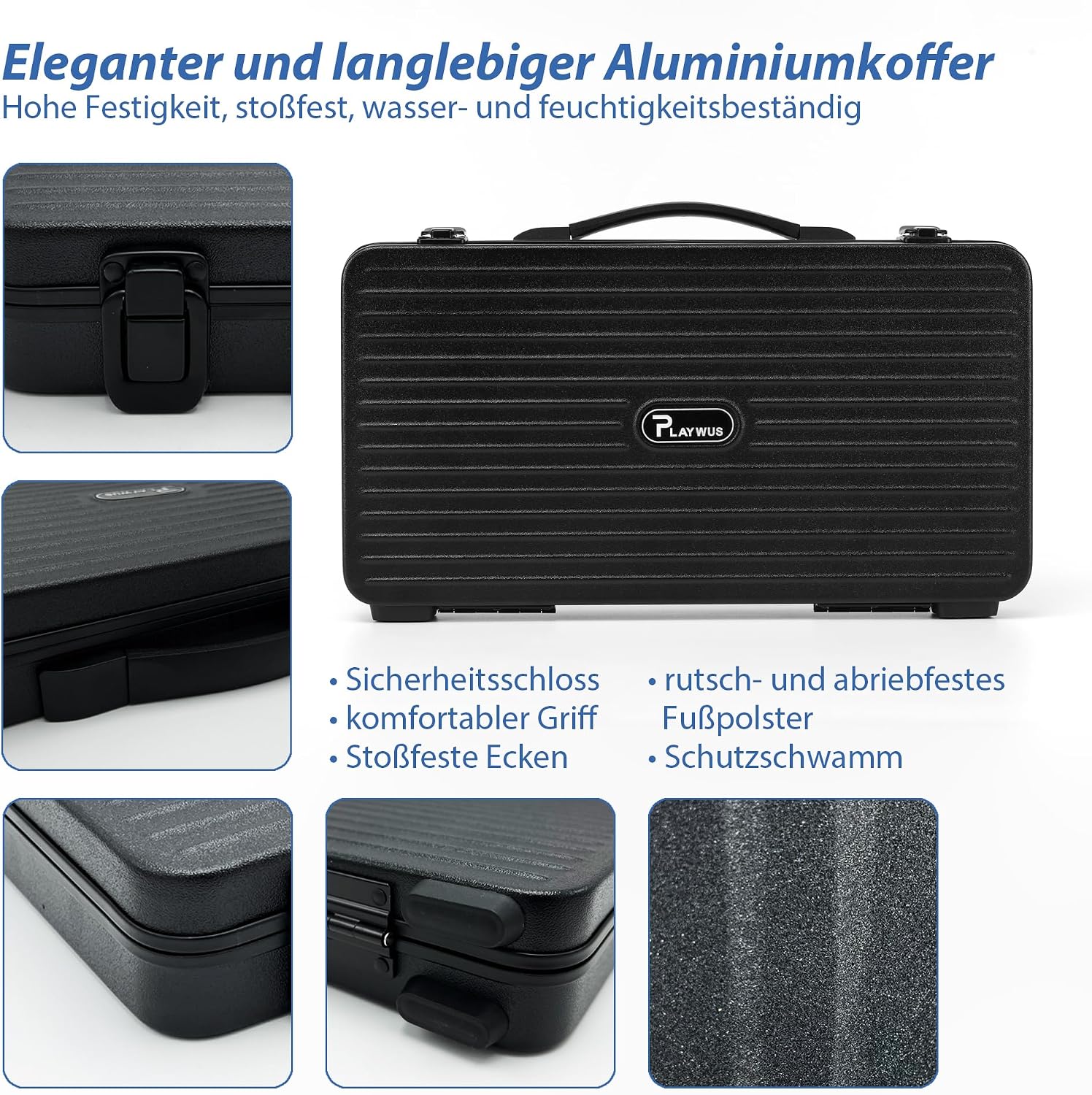 Thumbnail 6 de PLAYWUS Pokerkoffer mit 500 Laserchips, 2 Pokerdecks & 3 Button – Komplettset im Aluminiumkoffer
