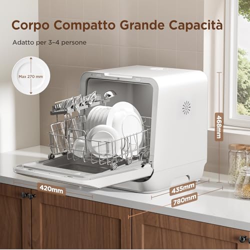 Thumbnail 9 de COMFEE Lavastoviglie Libera Installazione, 3 coperti, 7+3 programmi – Bianco