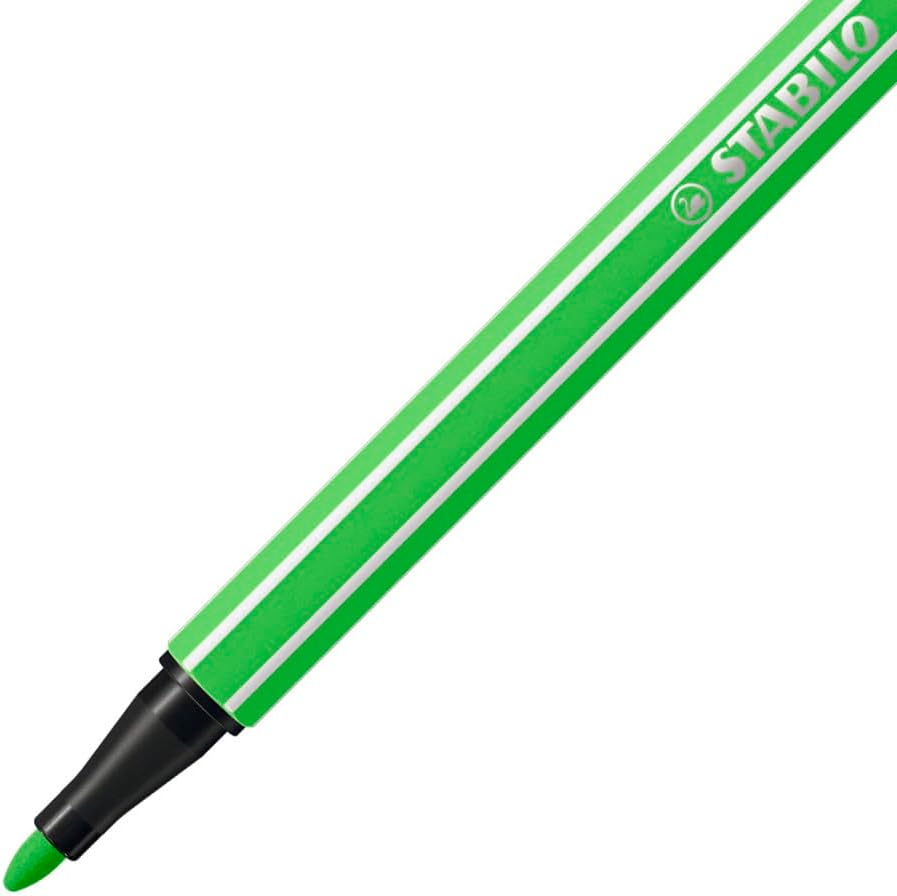 Detalle de STABILO Pen 68-5 viltstiften, 15 kleuren met 5 neonkleuren en 1 mm punt