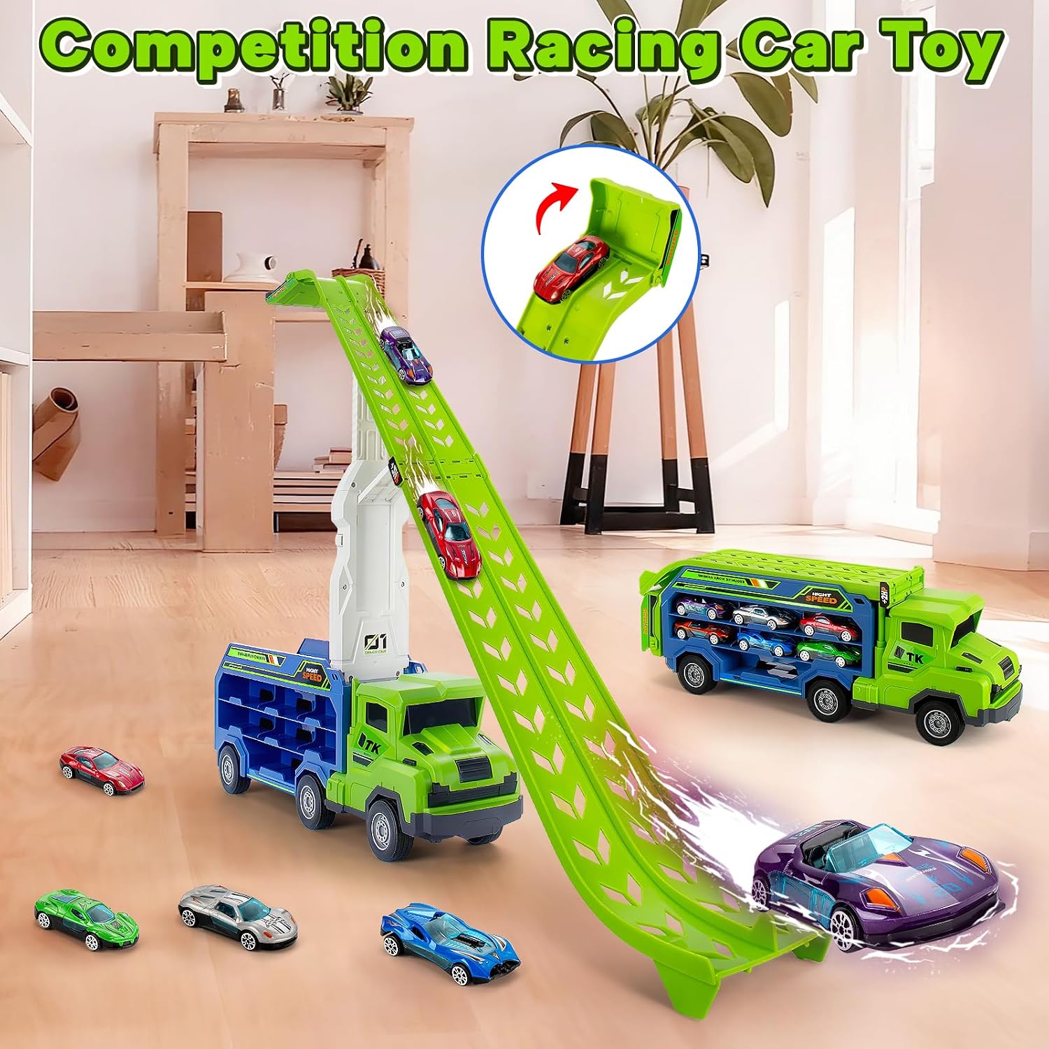 Thumbnail 4 de Kids Carrier Truck Race Set