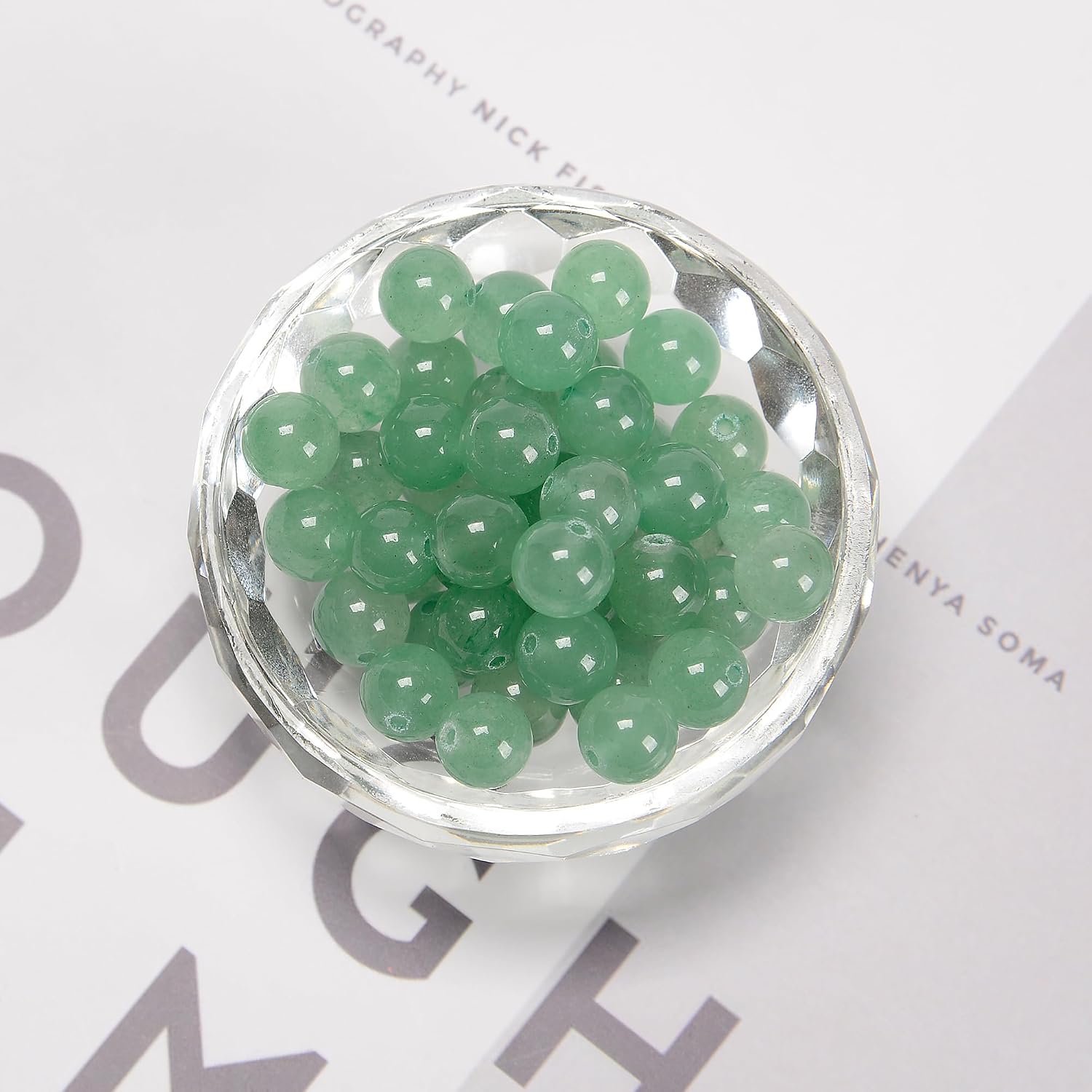 Detalle de JM Design R-S-AVE-0094-10_fba_1s Green Aventurine Beads, 10mm Natural Round Stone