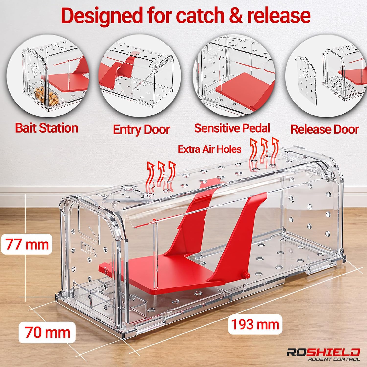 Detalle 2 de ROSHIELD Humane Mouse Trap 2-pack โ reusable ๐ญ