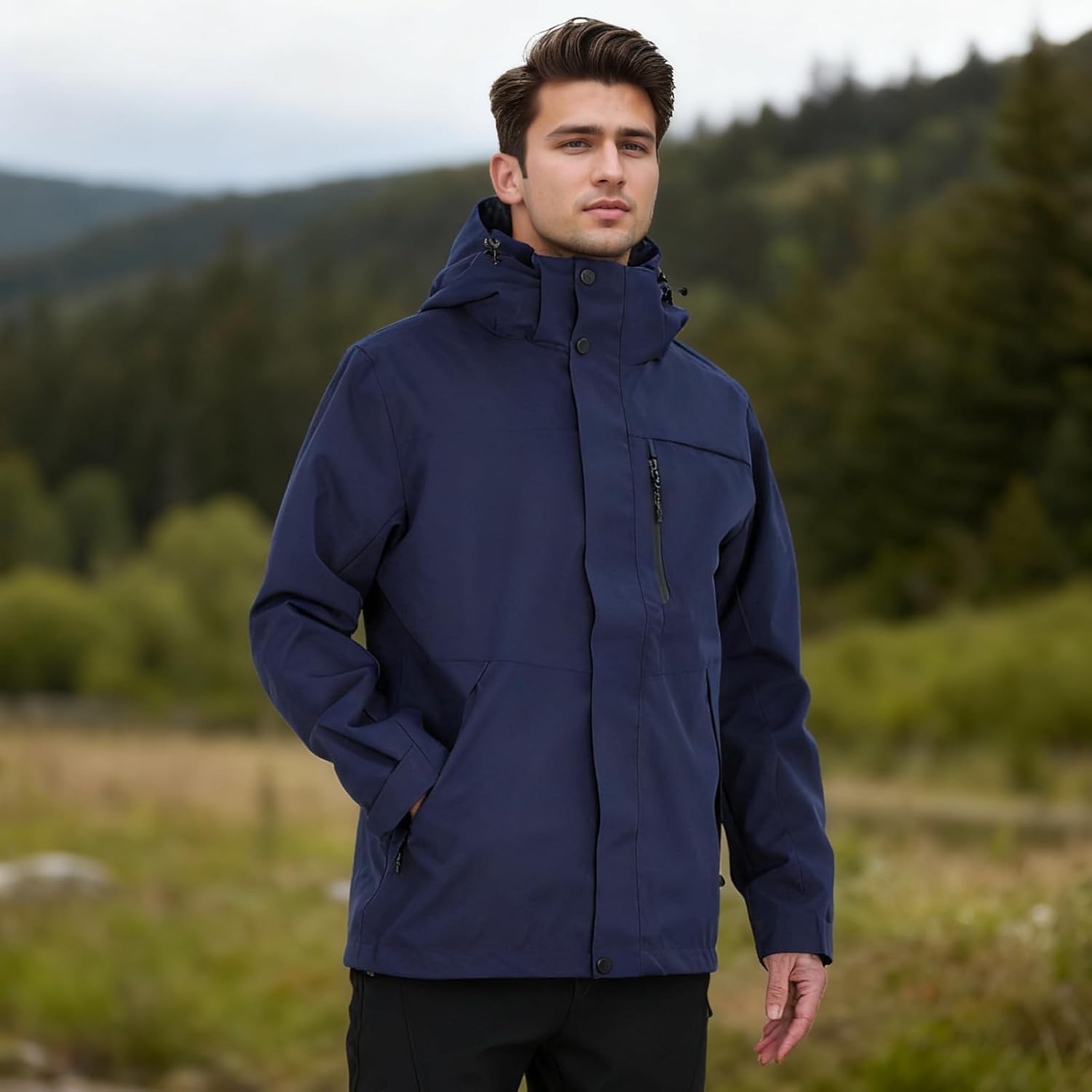 Detalle de Ynport Crefreak Vestes Imperméable Légère pour Homme – Manteau de pluie outdoor, coupe-vent pour randonnée et trekking