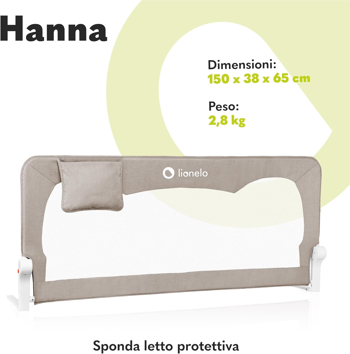 Thumbnail 1 de Lionelo Hanna Sponda letto universale con barriera protettiva, altezza 65 cm e reclinazione fino a 180°