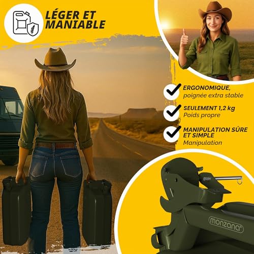 Detalle de MONZANA® 3x Jerrican essence 20L métal bec verseur – lot de 3