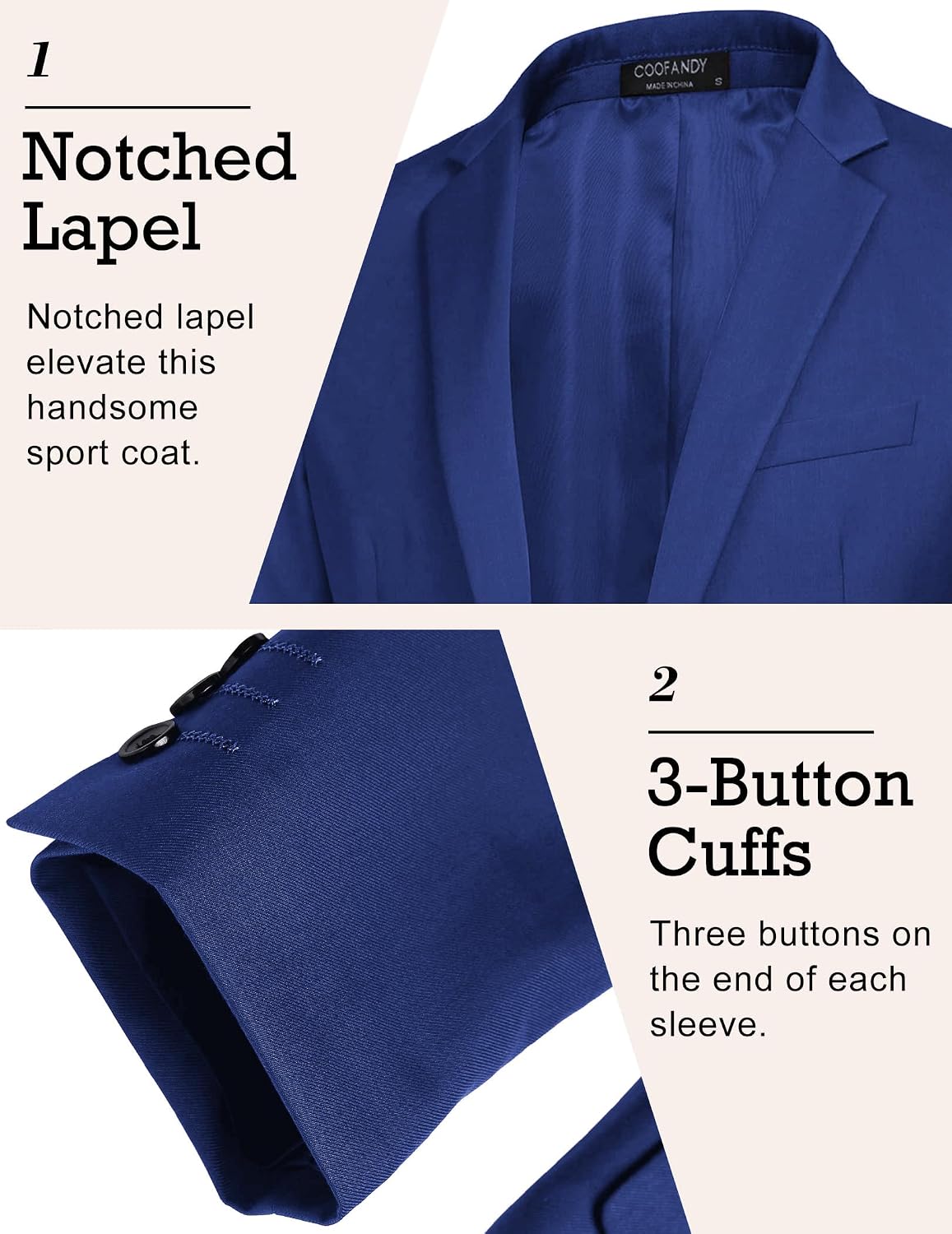 Thumbnail 3 de COOFANDY Sport Coat Blazer One Button Casual Jacket