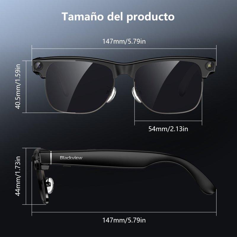 Thumbnail 2 de Blackview BV200: Gafas Inteligentes con Cámara HD, IA y Traductor para el día a día