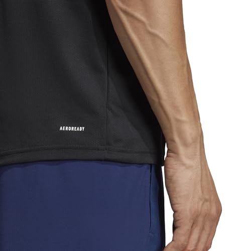 Detalle 2 de adidas Hombre Train Essentials Training Shirt, Negro/Blanco, talla L